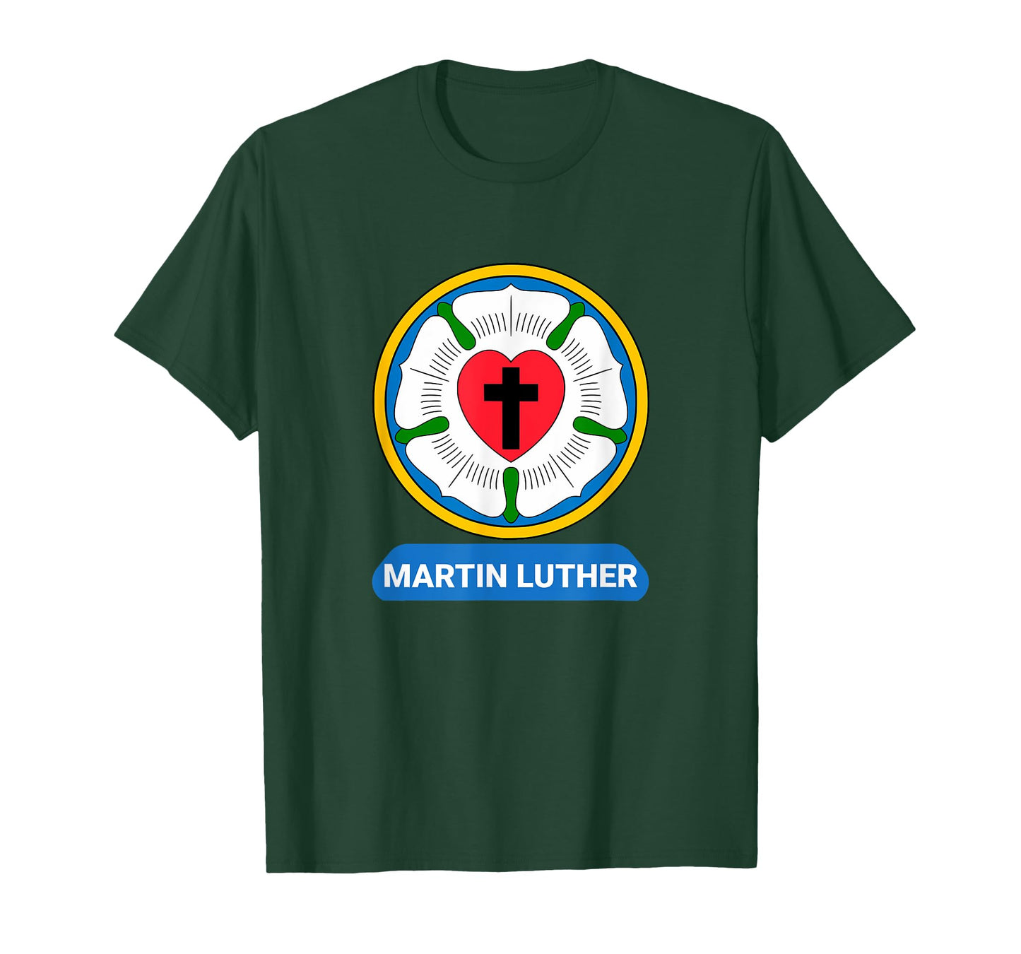 Luther Rose Heart Cross Symbol Coat of Arms Protestant Martin Luther T-Shirt