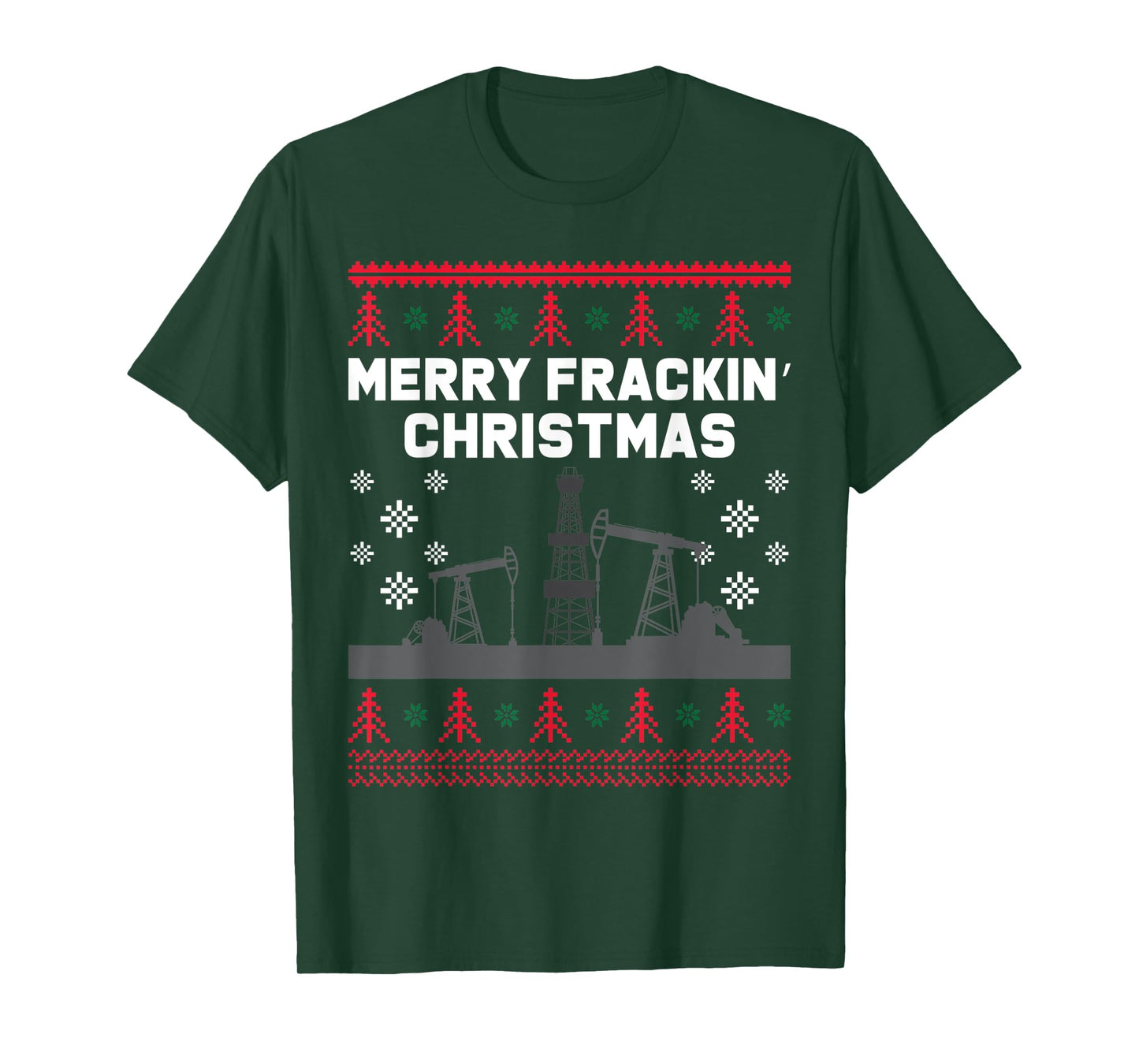 Oilfield Merry Fracking Christmas Ugly Xmas Sweater Costume T-Shirt