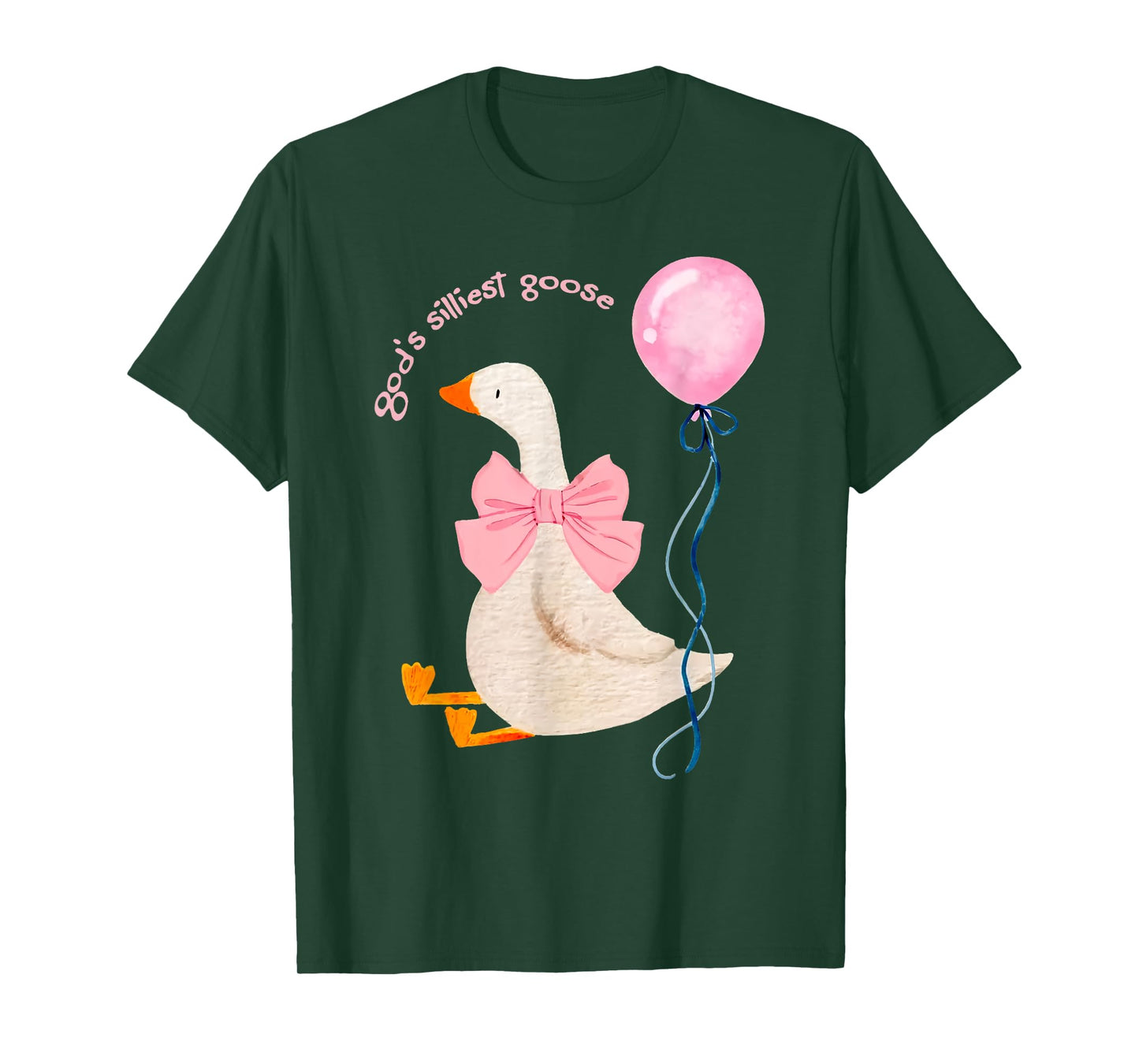 god's silliest goose on the loose retro coquette bow pink T-Shirt