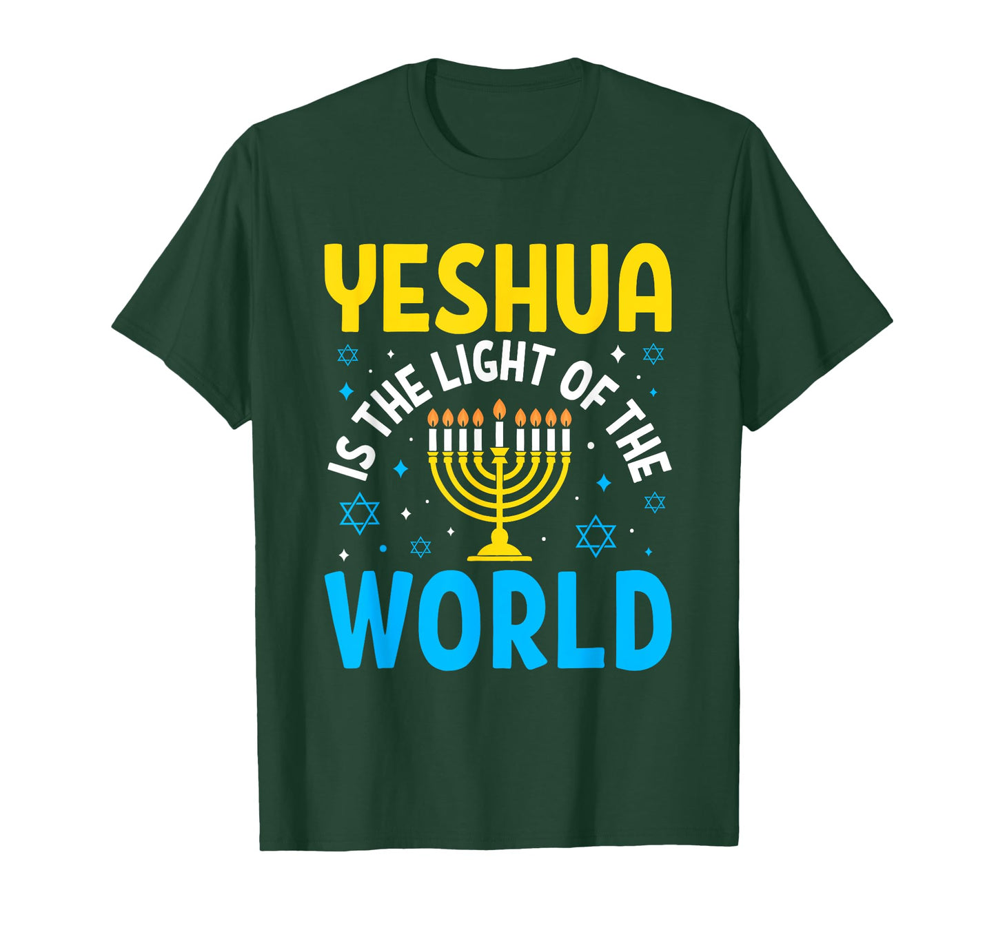 Yeshua Is The Light of the World Inspirational Faith Hebrew T-Shirt