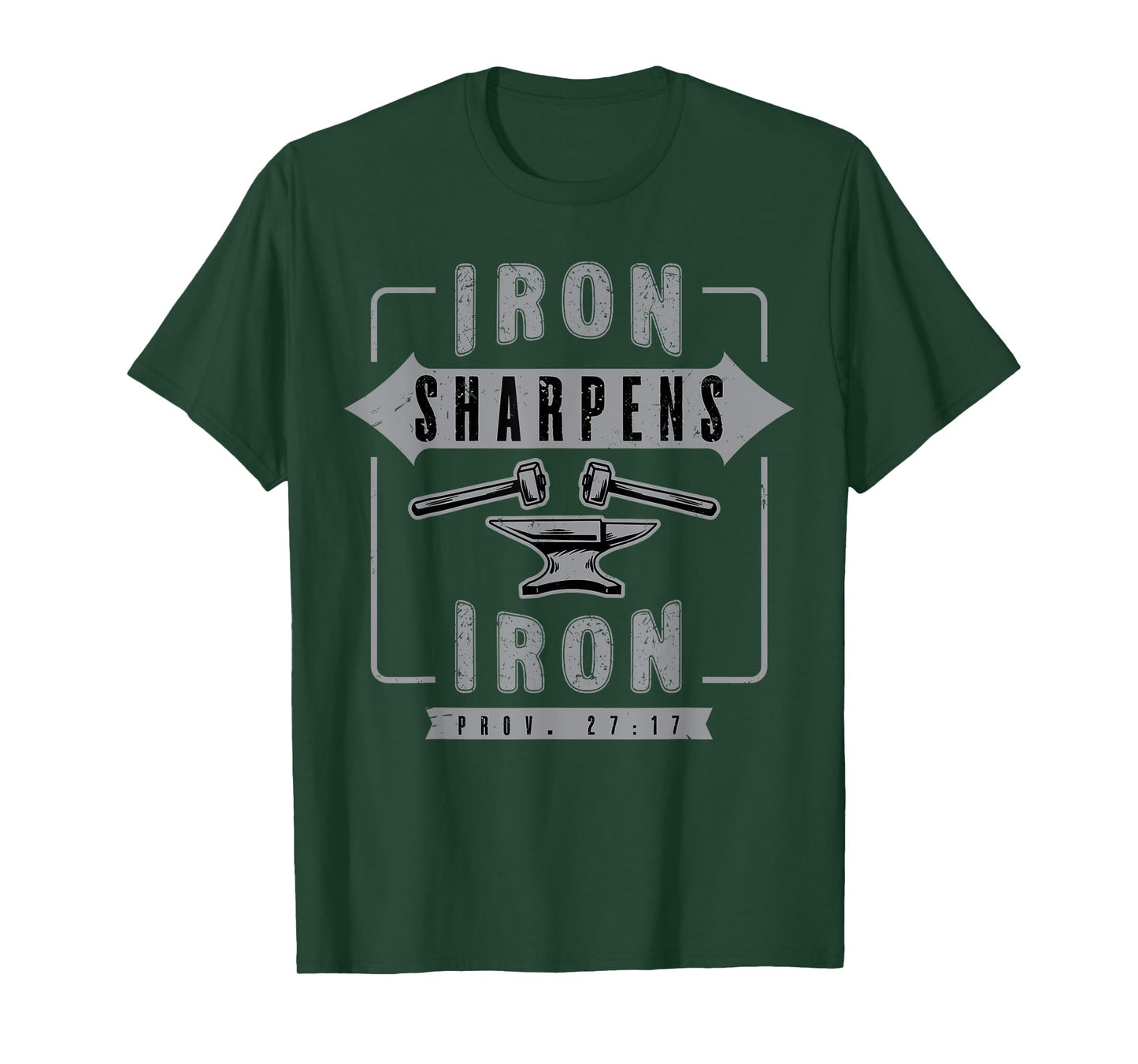 Religious Christian Iron Sharpens Faith Proverbs Bible Verse T-Shirt