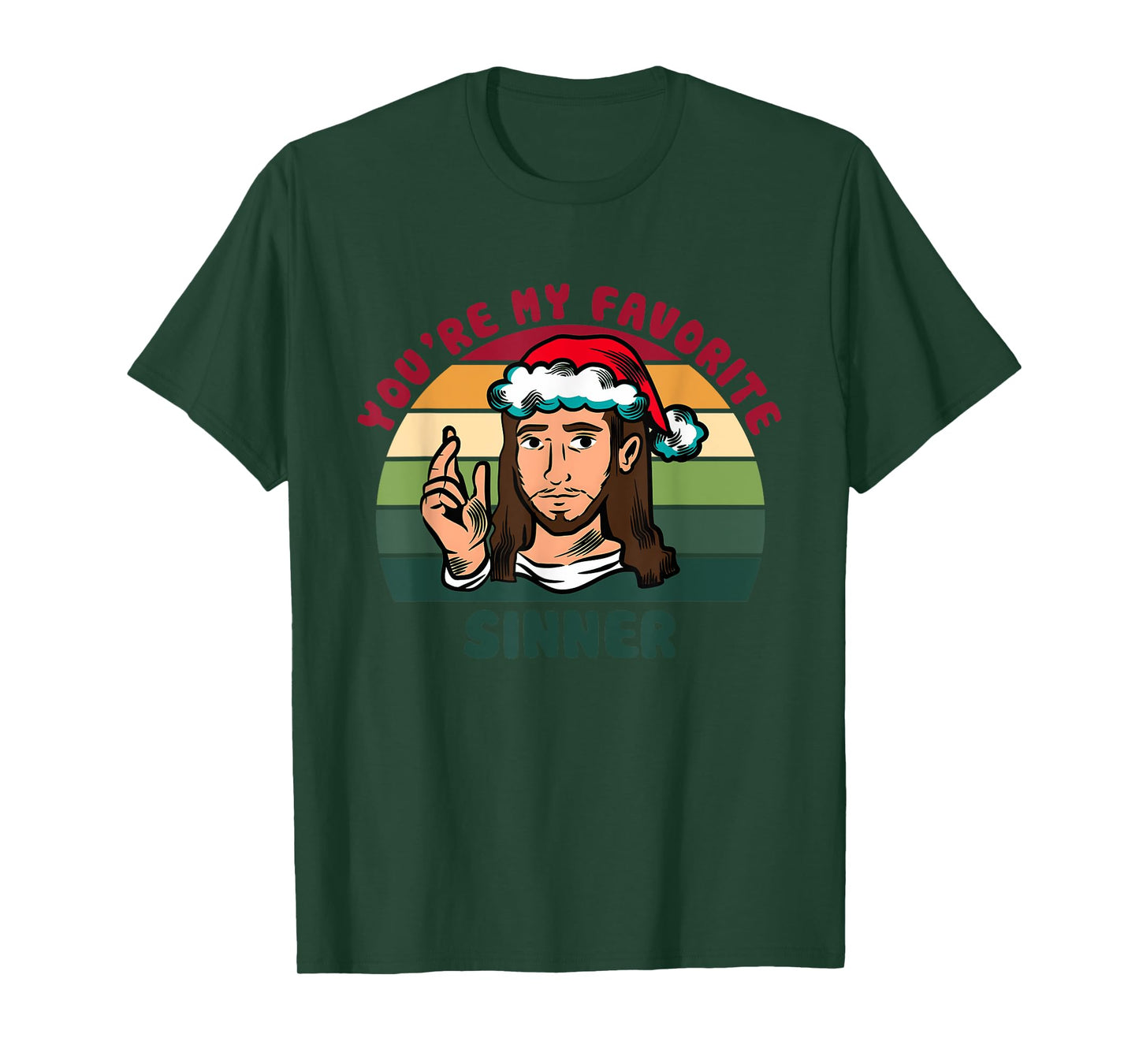 You're My Favorite Sinner Jesus Christ Christmas Xmas Retro T-Shirt