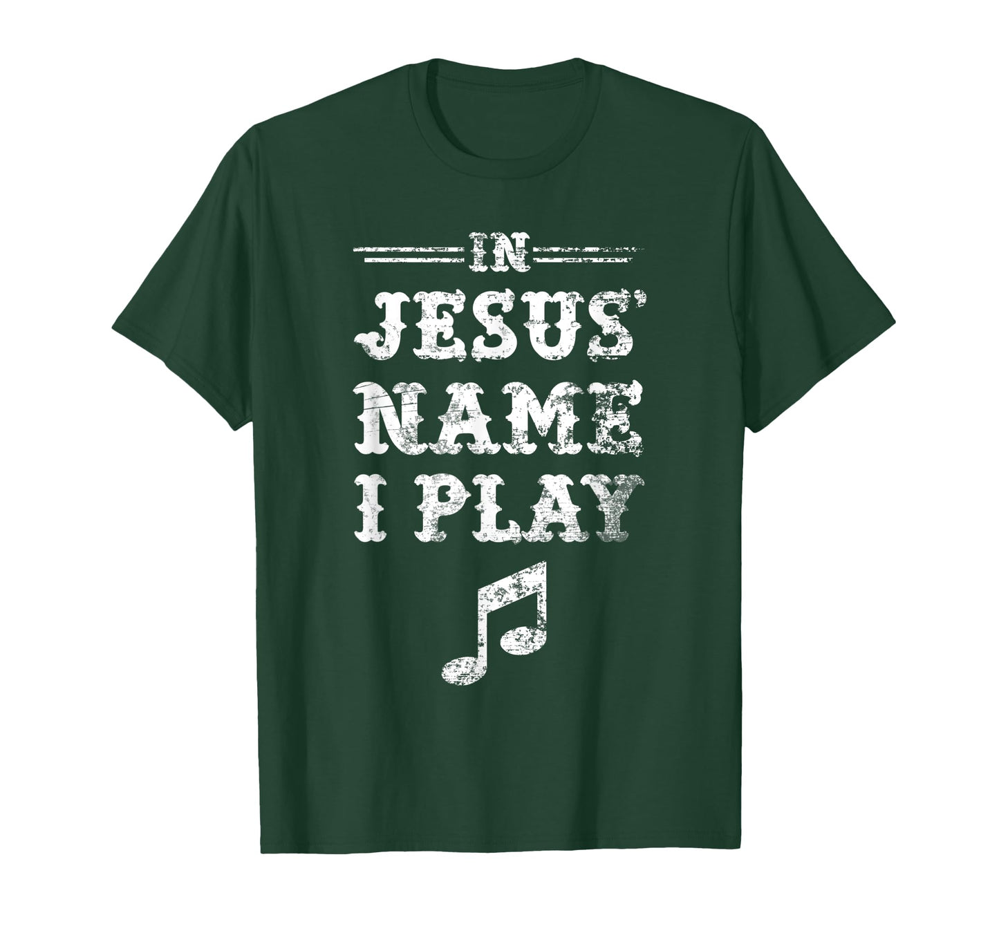 In Jesus' Name I Play, Christian Musician, Fun Music TShirt