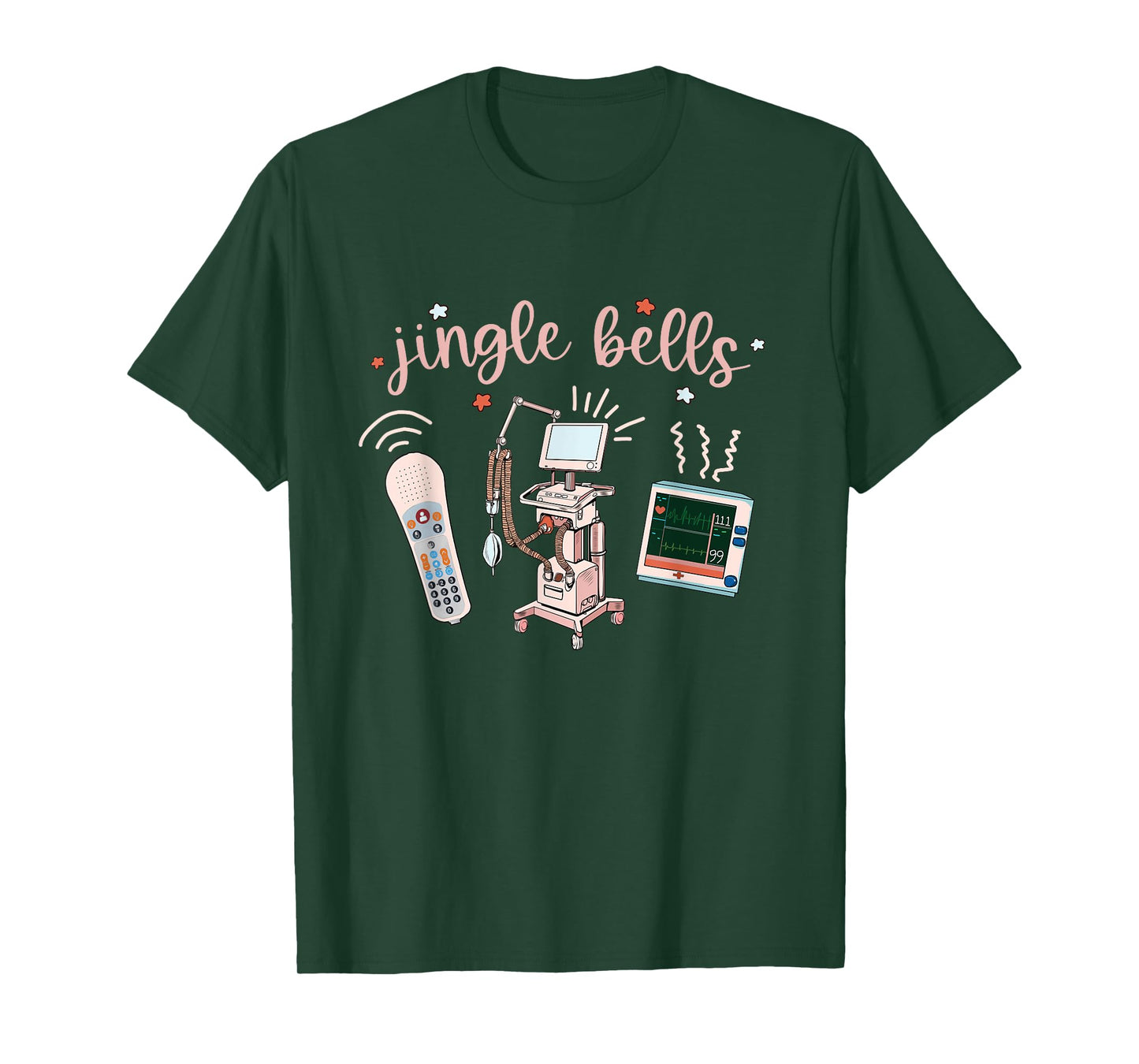Jingle Bell Telemetry Nurse Christmas Crew Tele Tech Xmas T-Shirt