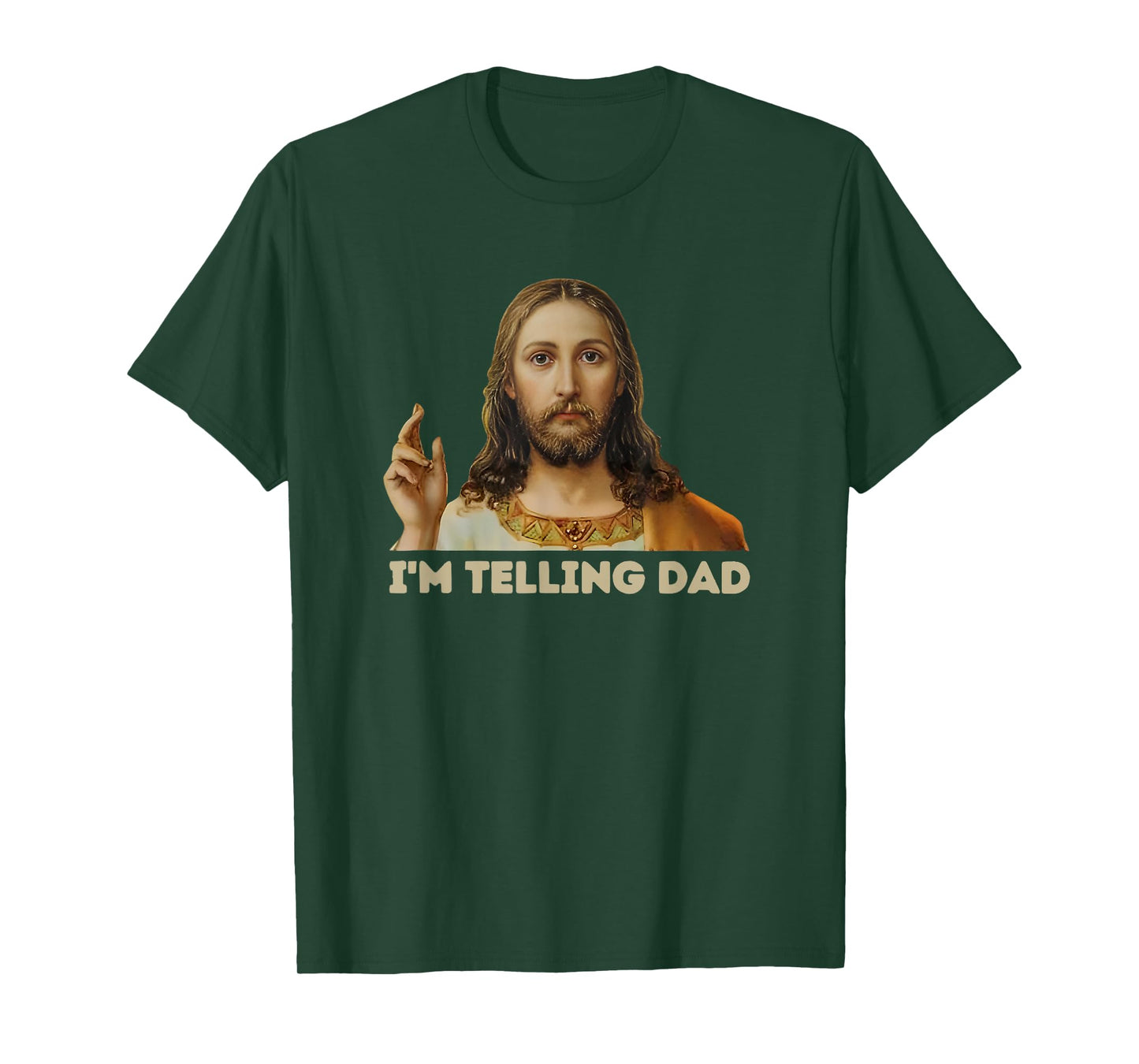 Retro I'm Telling Dad Funny Religious Christian Jesus T-Shirt