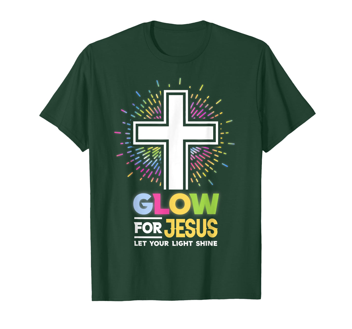 Glow for Jesus Christian Cross Tee Jesus Christ Bible Lover T-Shirt