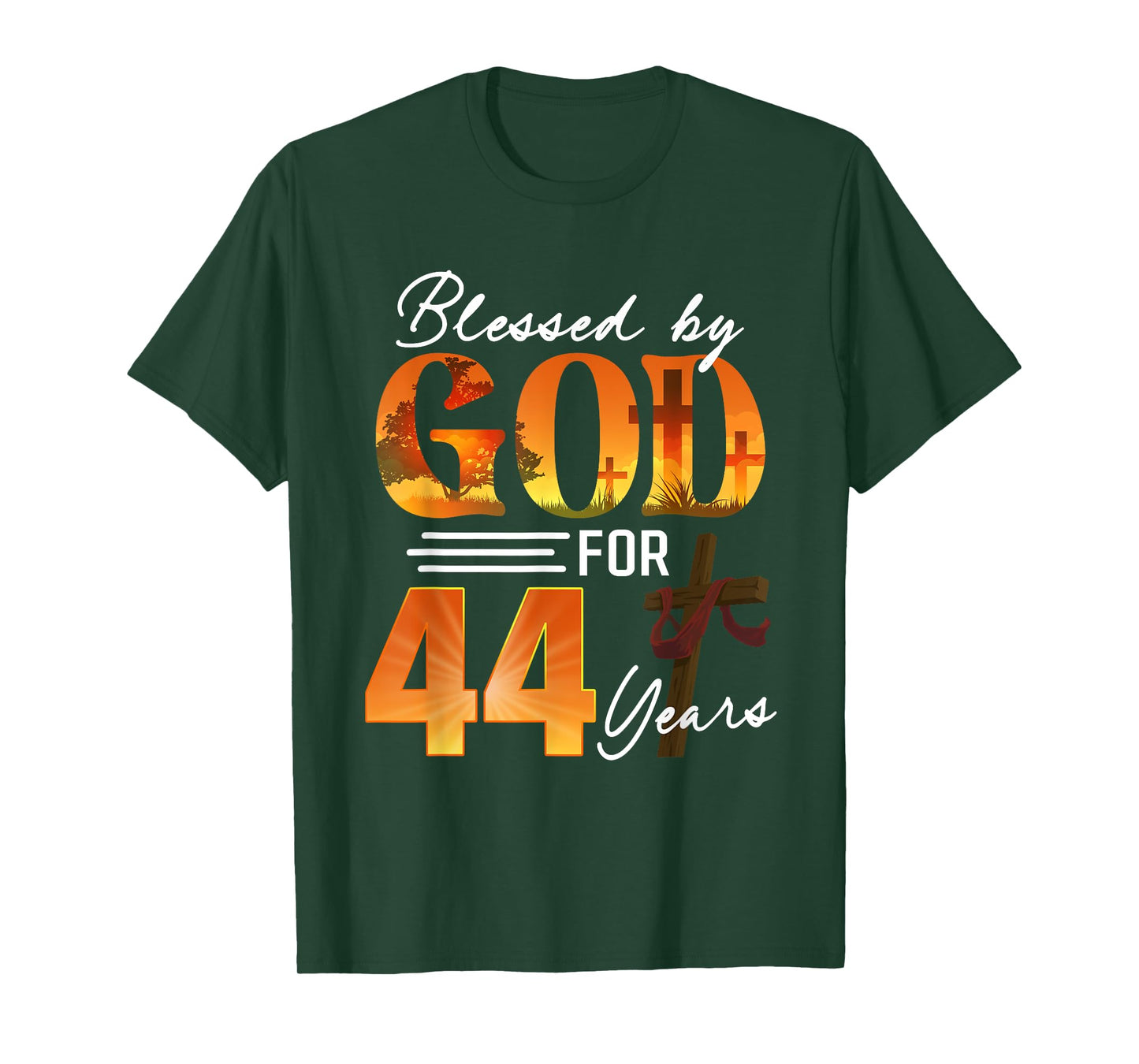 Blessed By God For 44 Years Old Gift 44th Birthday Christian T-Shirt