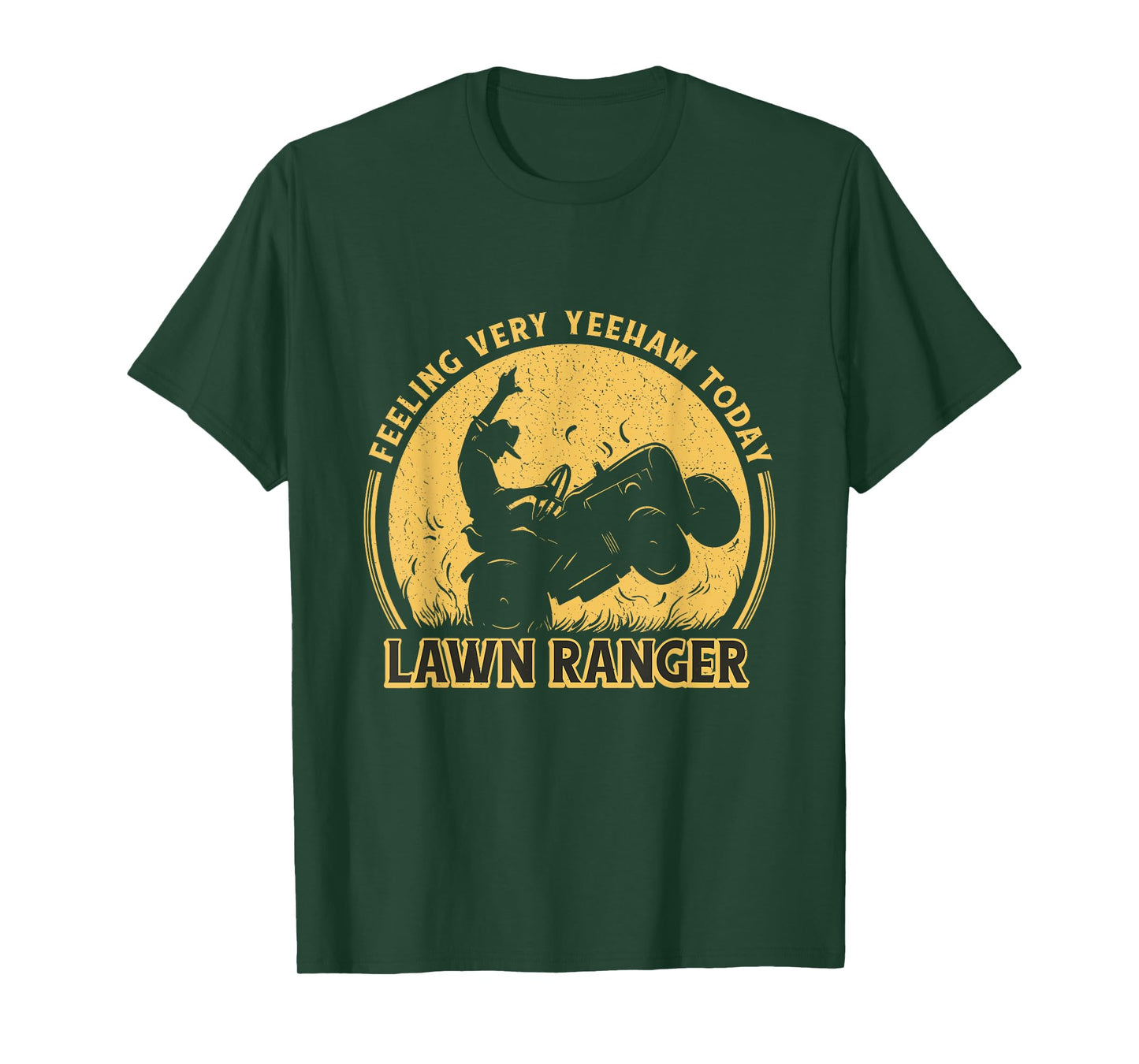 Lawn Ranger Funny Landscaping Lawn Mowing Cowboy Dad Graphic T-Shirt