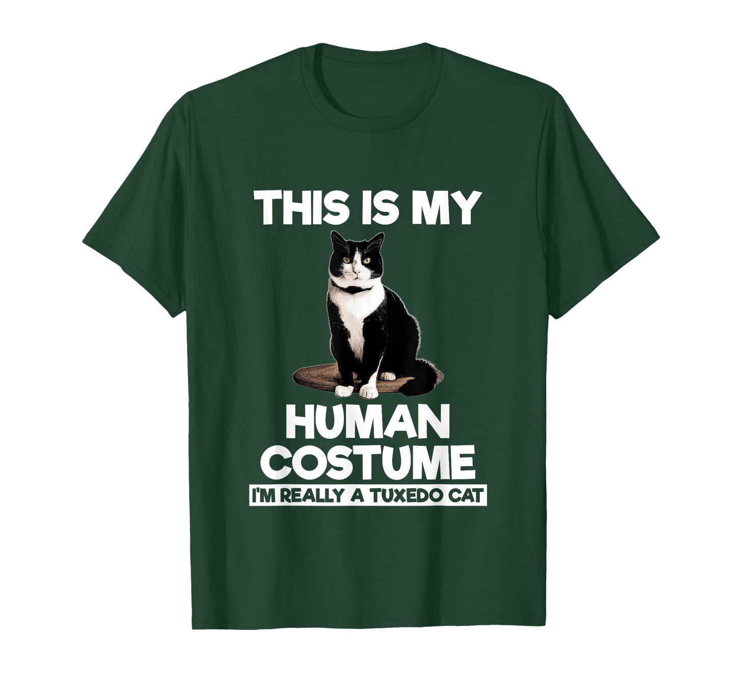 Funny Tuxedo Cat Shirt Halloween This Is My Human Costume T-Shirt