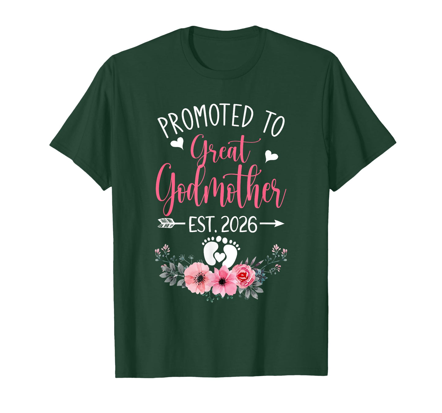 Promoted To Great Godmother Est 2026 Mothers Day T-Shirt