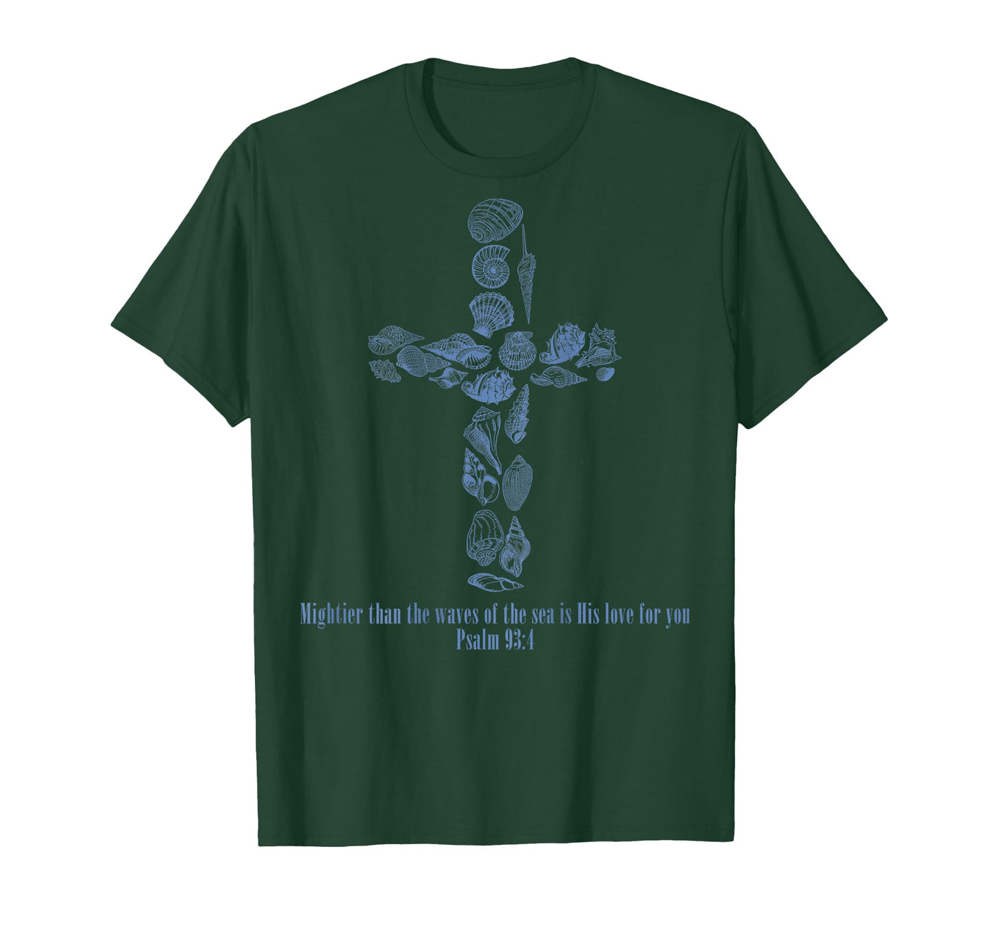 Christian Seashell Style Beach Vacation Faith Cross Women T-Shirt