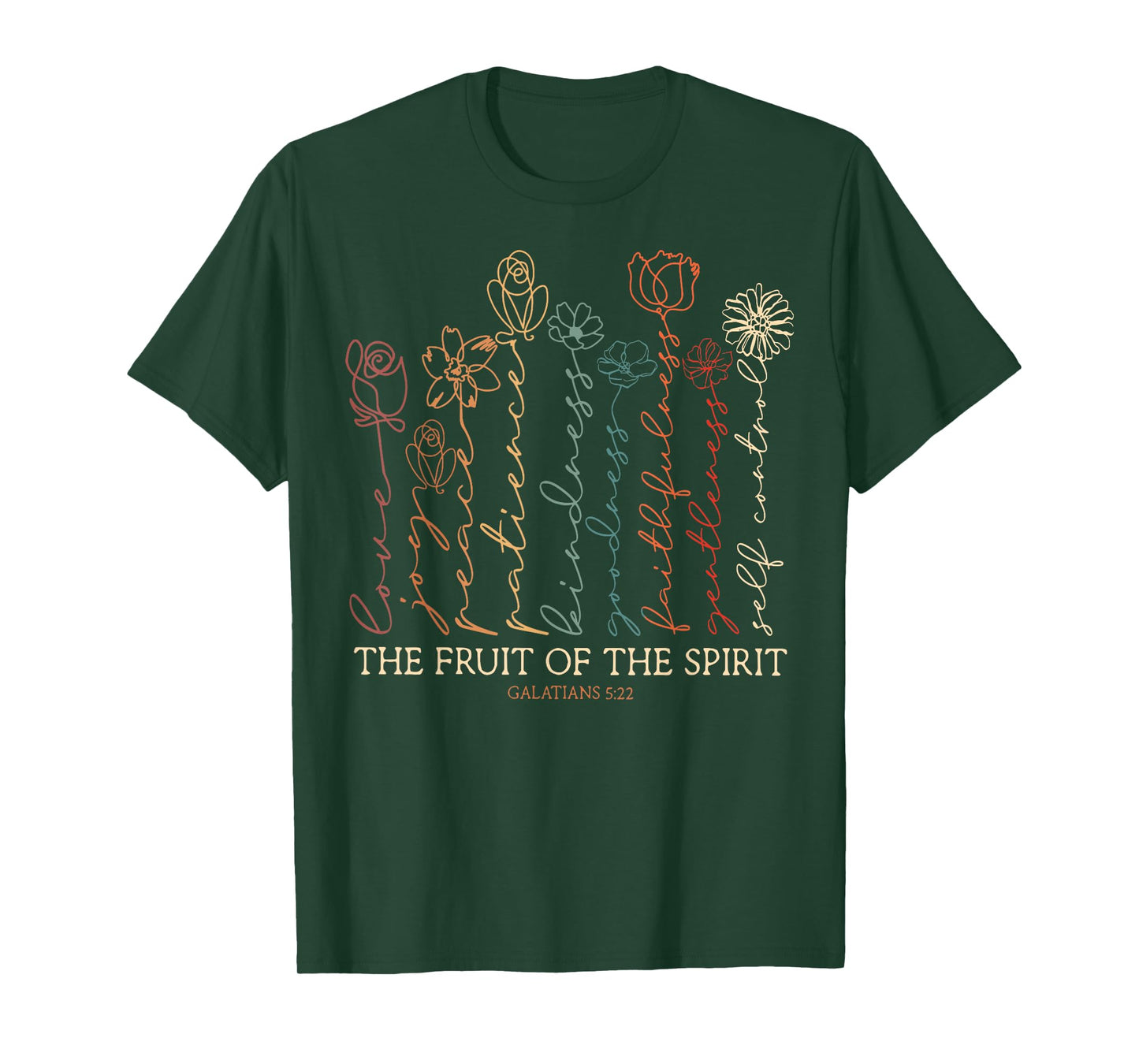 Fruits Of The Spirit Galatians 5-22 Christian Flower T-Shirt