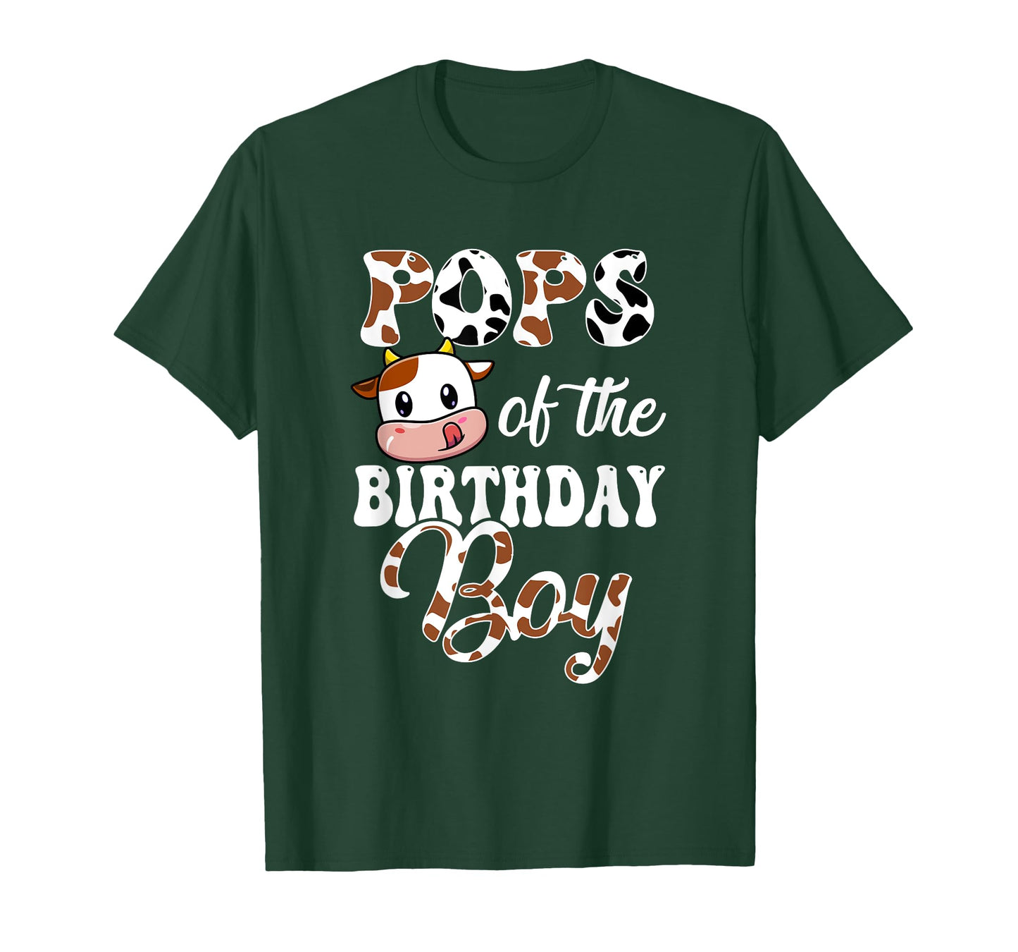 Pops Of The Birthday Boy Cow Farm 1St Birthday Boy T-Shirt