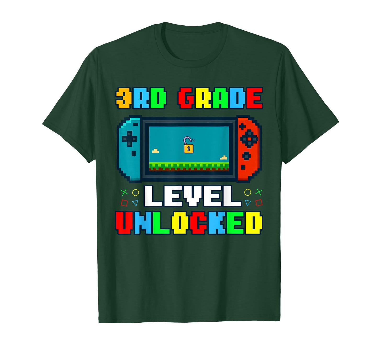 Back to School 3rd Grade Level Unlocked Gamer Kids Boys T-Shirt