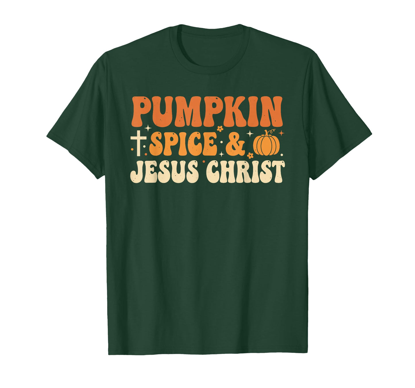 Pumpkin Spice and Jesus Christ Retro Autumn Faith Design T-Shirt