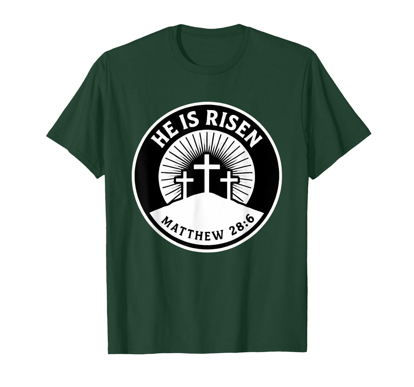 He Is Risen Matthew 28:6 Bible Verse Christian Faith T-Shirt