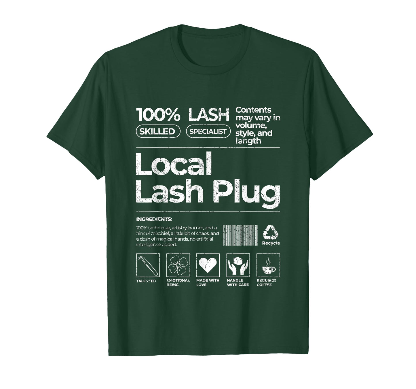 Vintage Local Lash Plug Barcode Lash Artist Lash Tech Lash T-Shirt