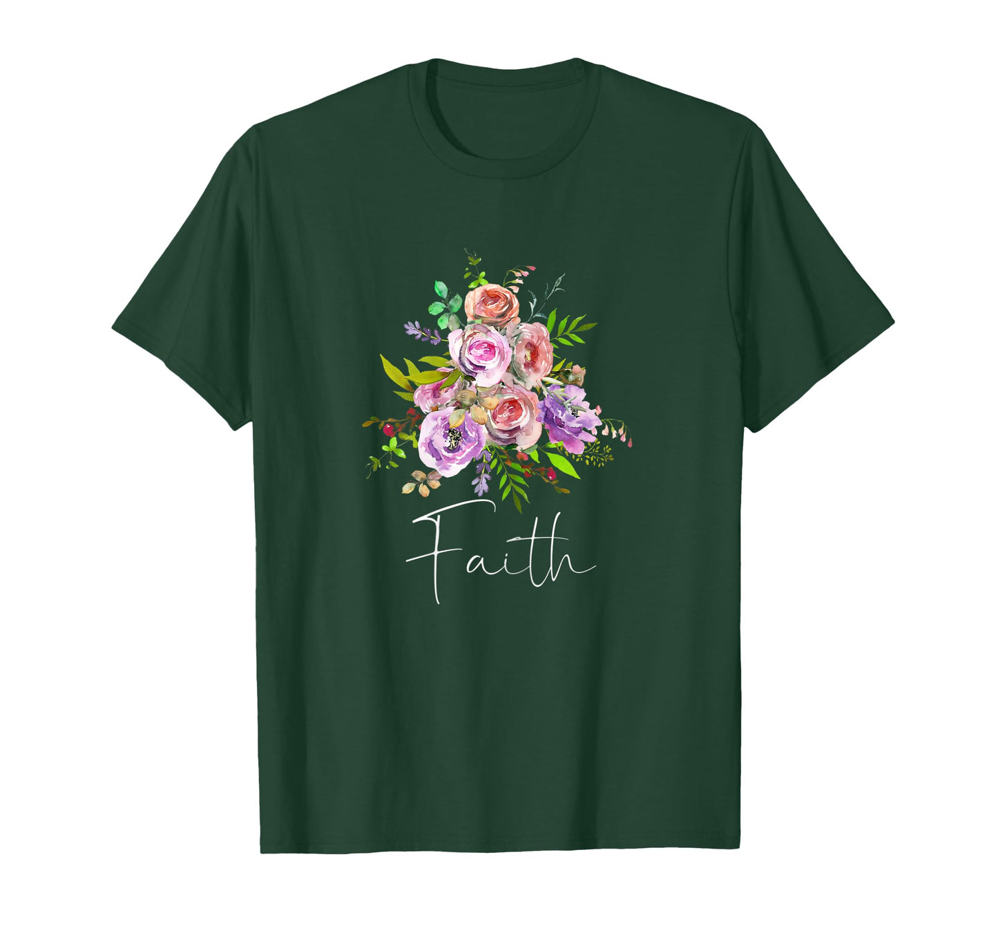 Womens FAITH Christian Inspired Art Positive Message Love God Jesus T-Shirt