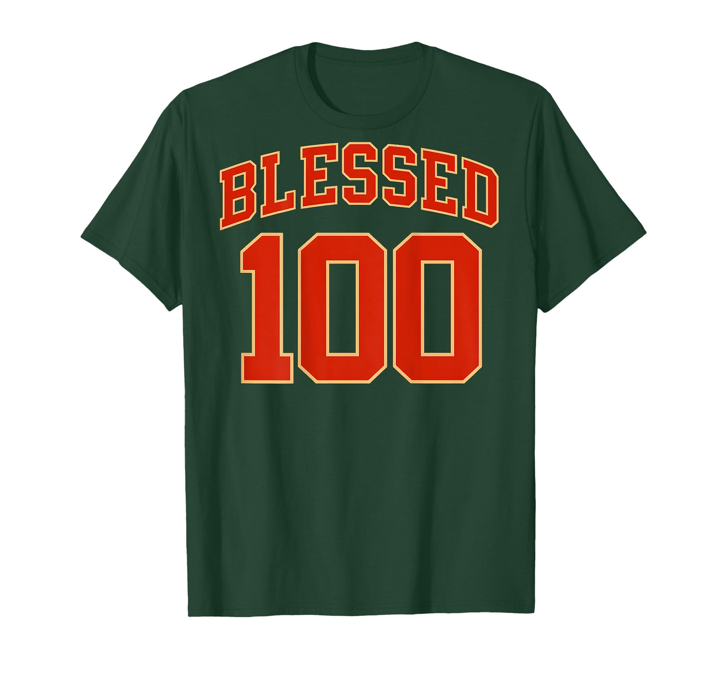 (ON Back) 100% Blessed Christian Faith Based Sports Jersey T-Shirt