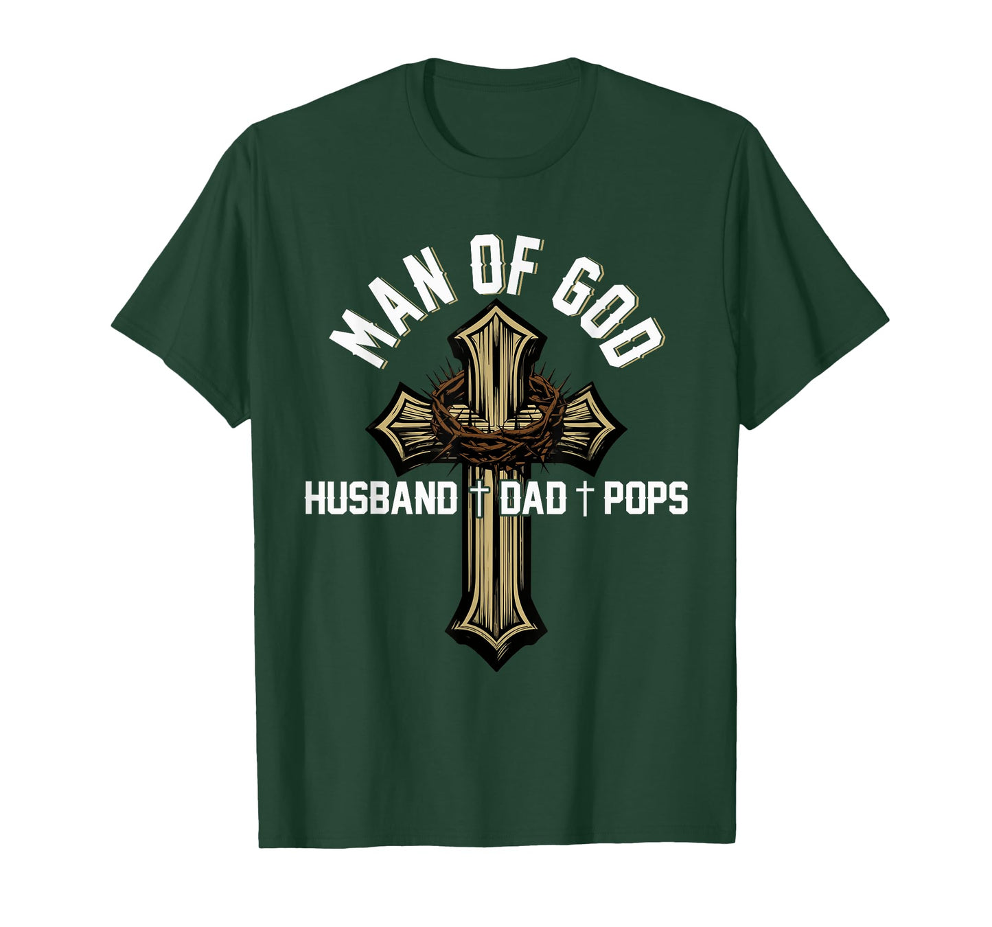 Proud Husband Dad Pops Father's Day Christian Cross T-Shirt