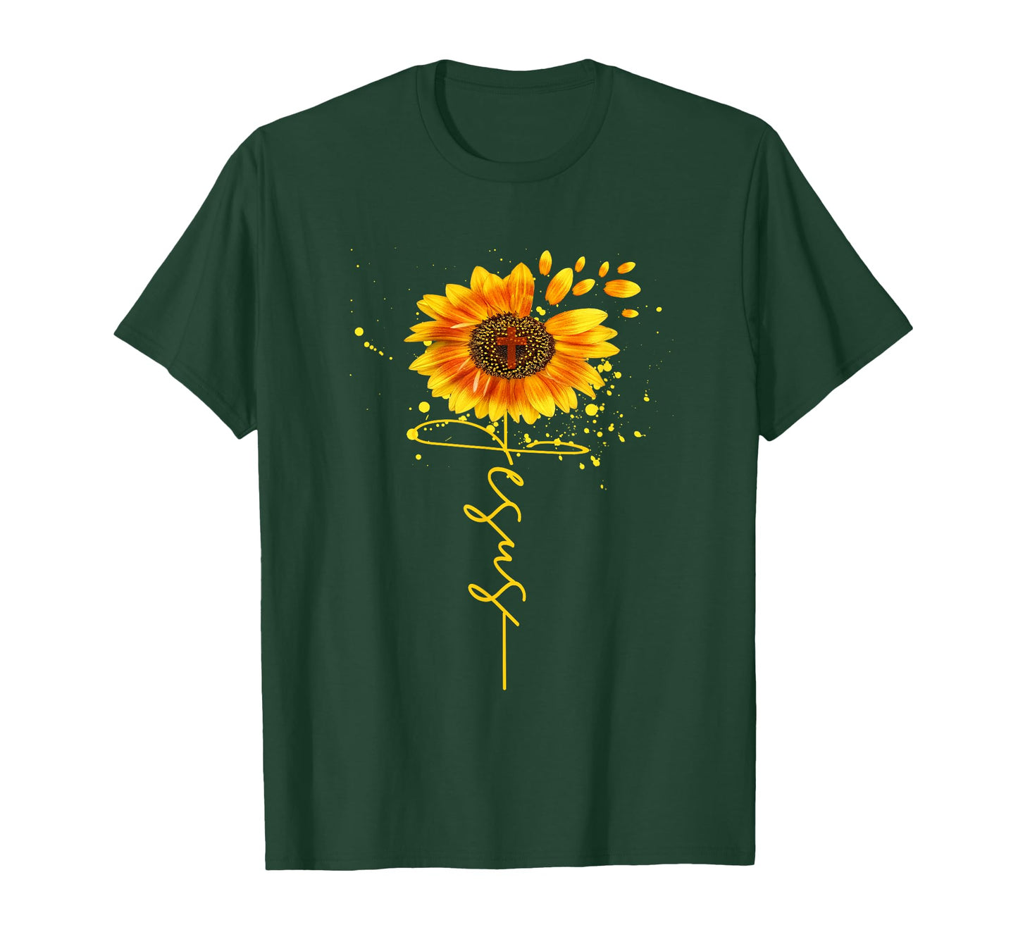 Jesus Sunflower Spiritual Christian Faith Religious Mom T-Shirt