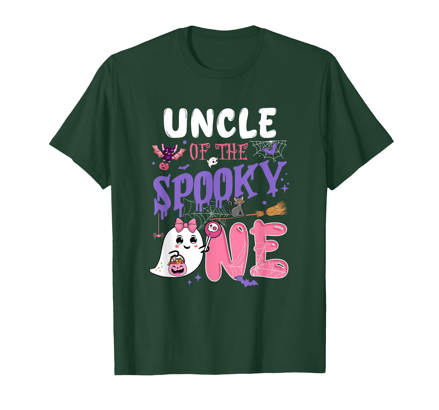Uncle Of The Spooky One 1St Birthday Girl Halloween Ghost T-Shirt