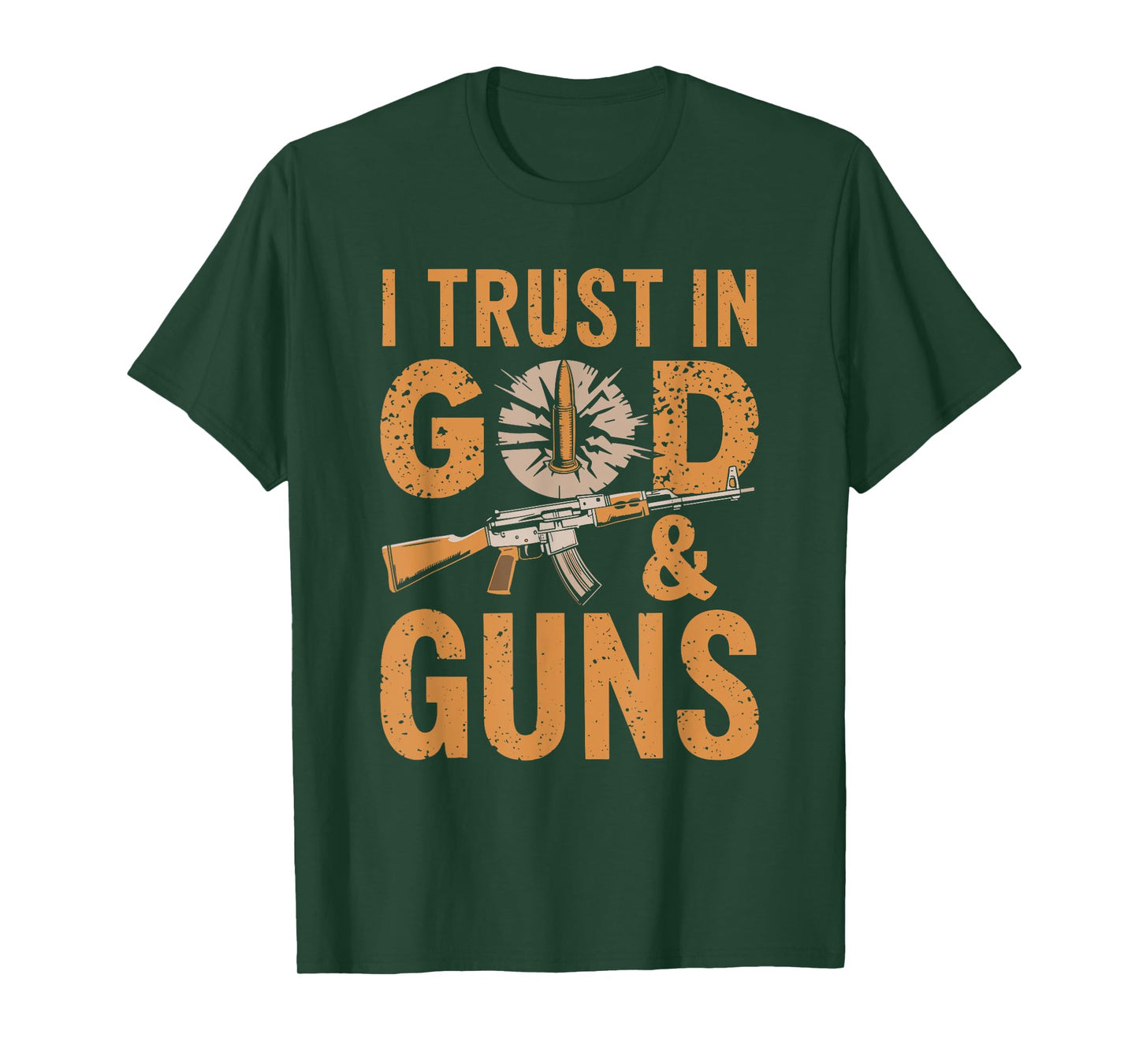 I Trust In God And Guns, Christian Gun Lover Machine Gun T-Shirt