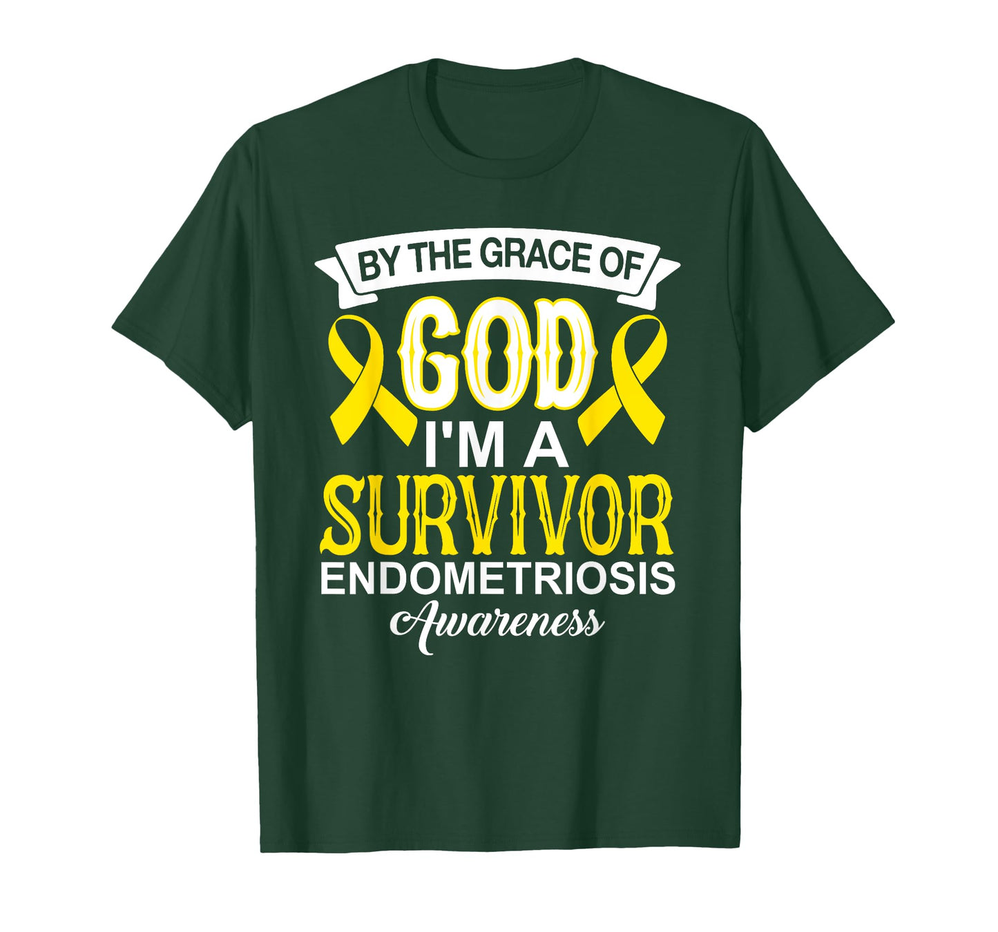 I’m A Survivor Endometriosis Awareness yellow Ribbon Christ T-Shirt
