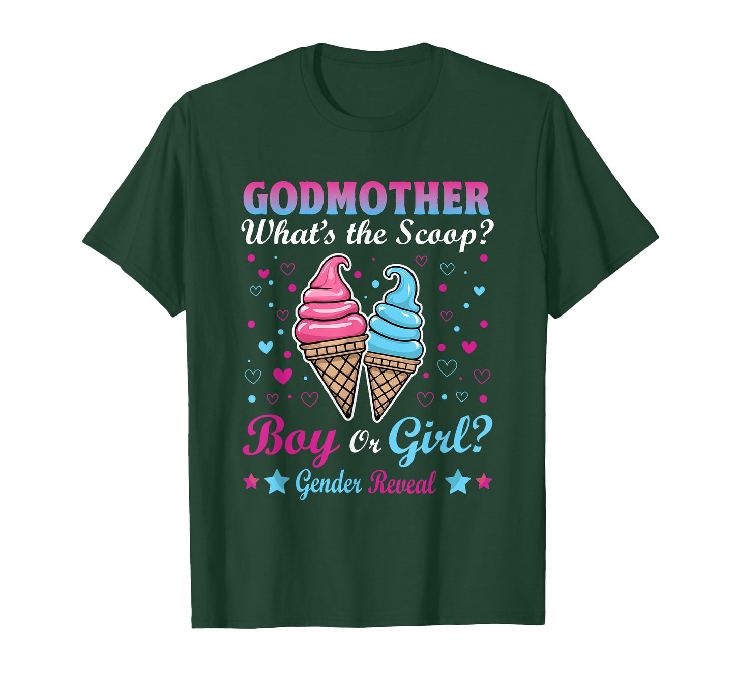 Godmother Ice Cream Whats The Scoop Gender Reveal Matching T-Shirt