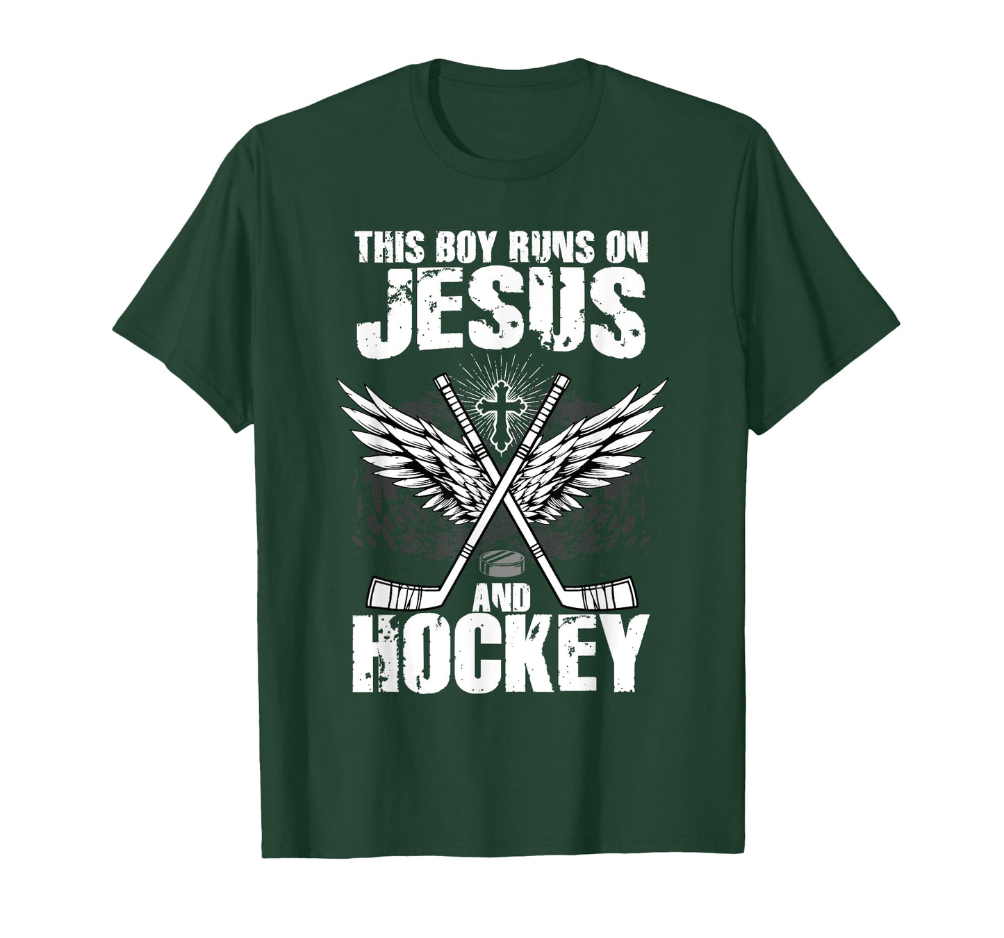 This Boy Runs On Jesus And Hockey T-Shirt