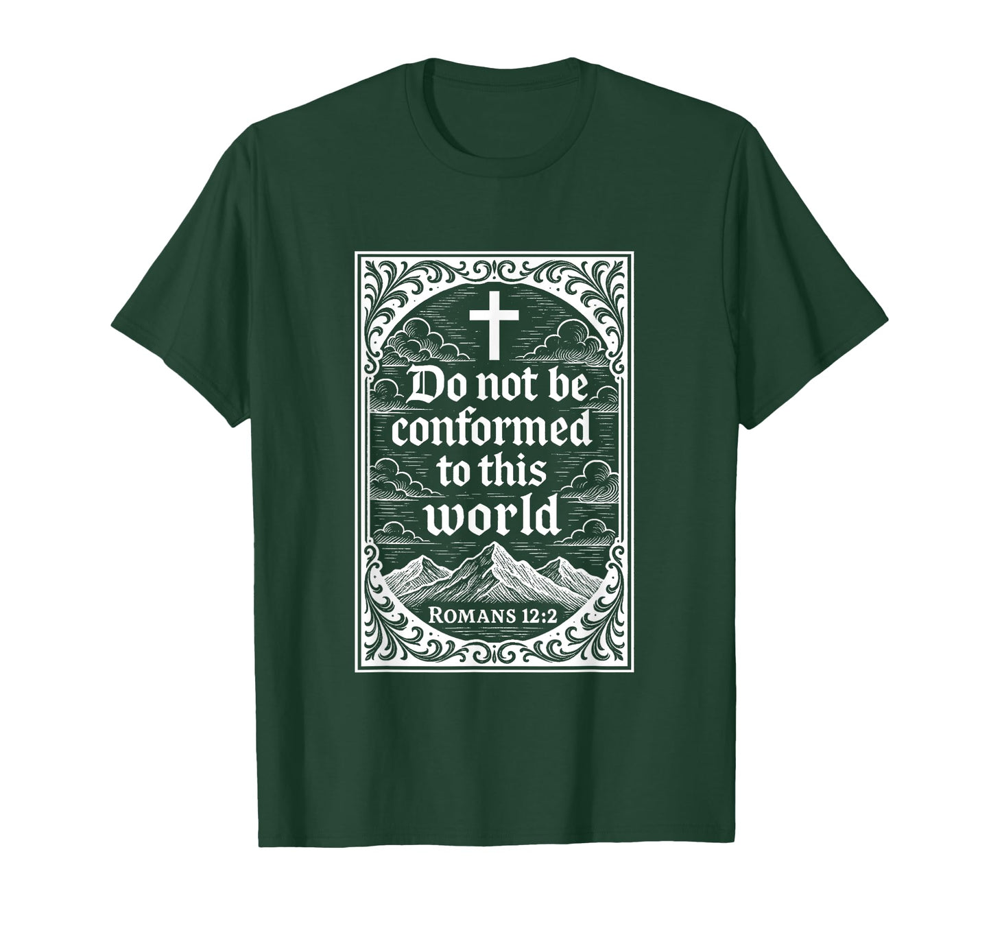 Romans 12:2 Decorative Christian Bible Verse Design T-Shirt