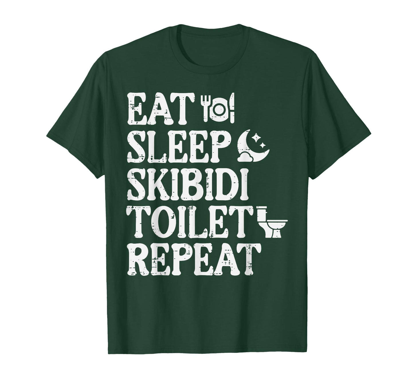 Eat Sleep Skibidi Repeat Funny Toilet Rizz Meme Teen Boys T-Shirt