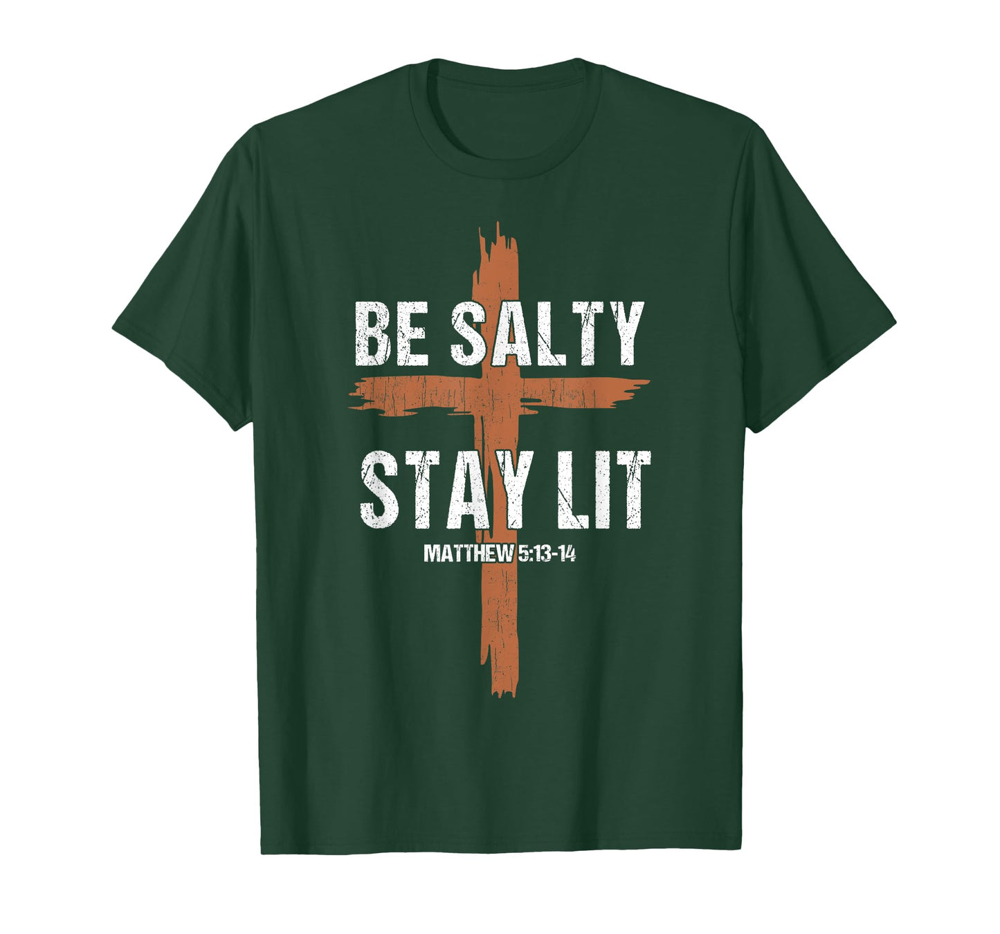 Men Christian-Shirt Be Salty Stay Lit Religious Cross Jesus T-Shirt