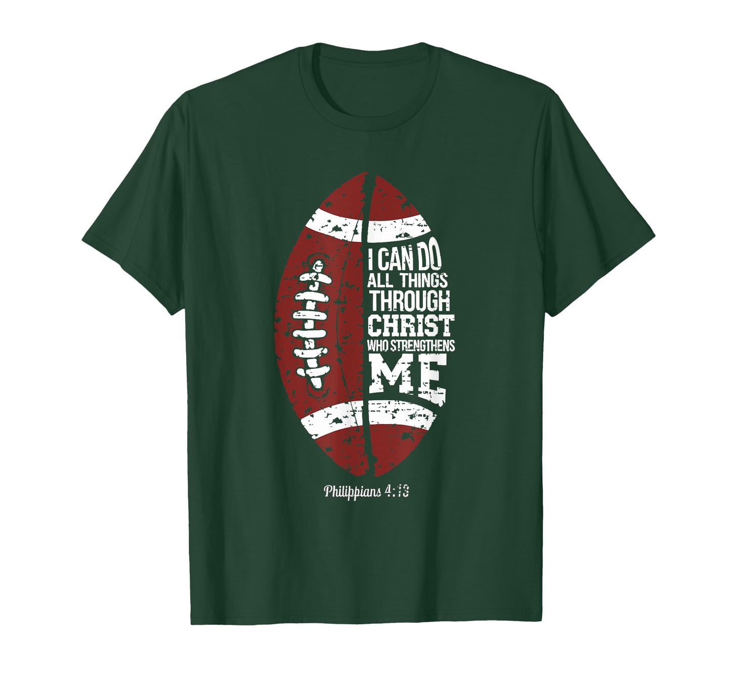 Christian Football I Can Do All Things Religious Faith T-Shirt