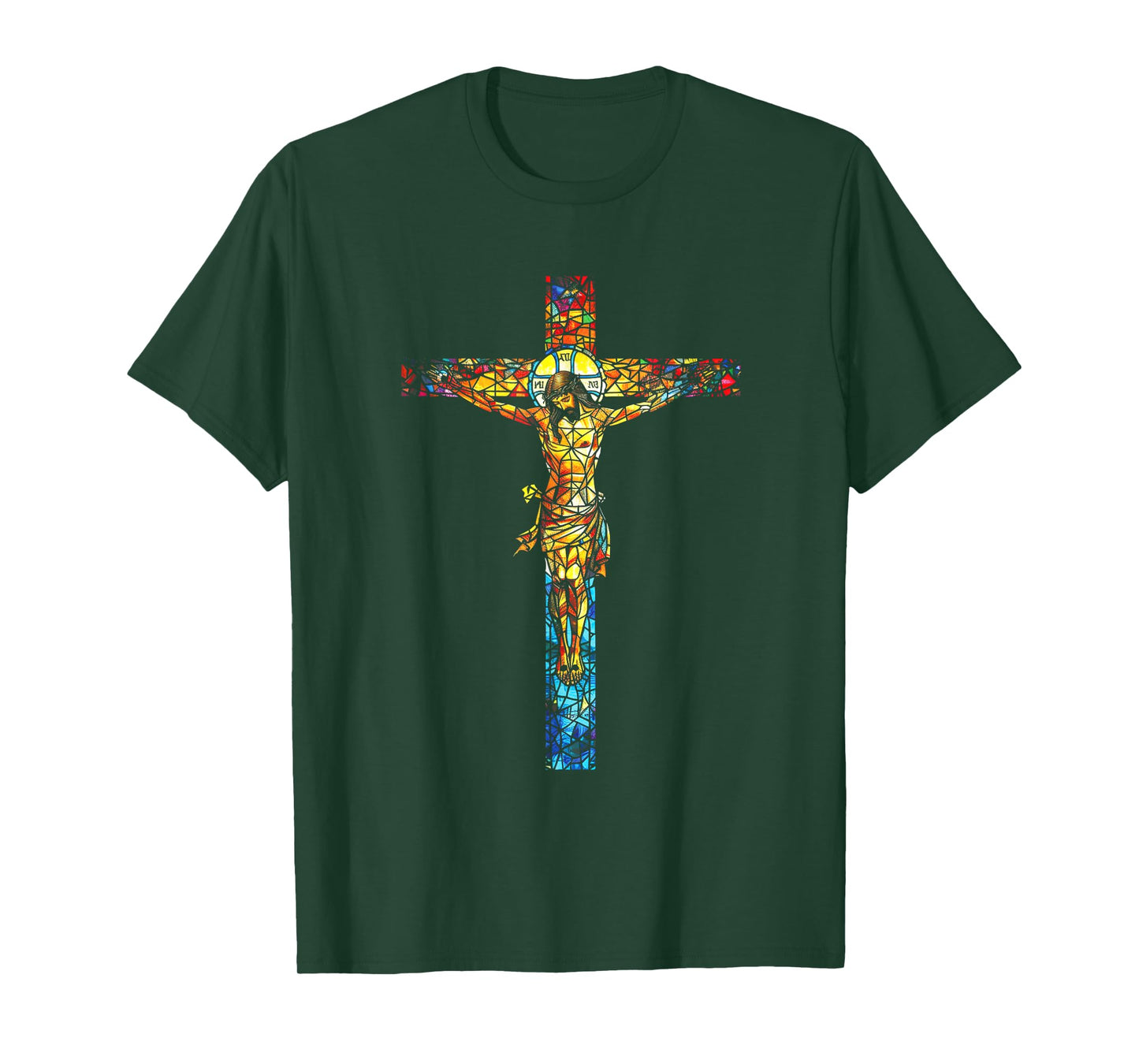 Jesus Cross Christian Stained Glass Christian art T-Shirt