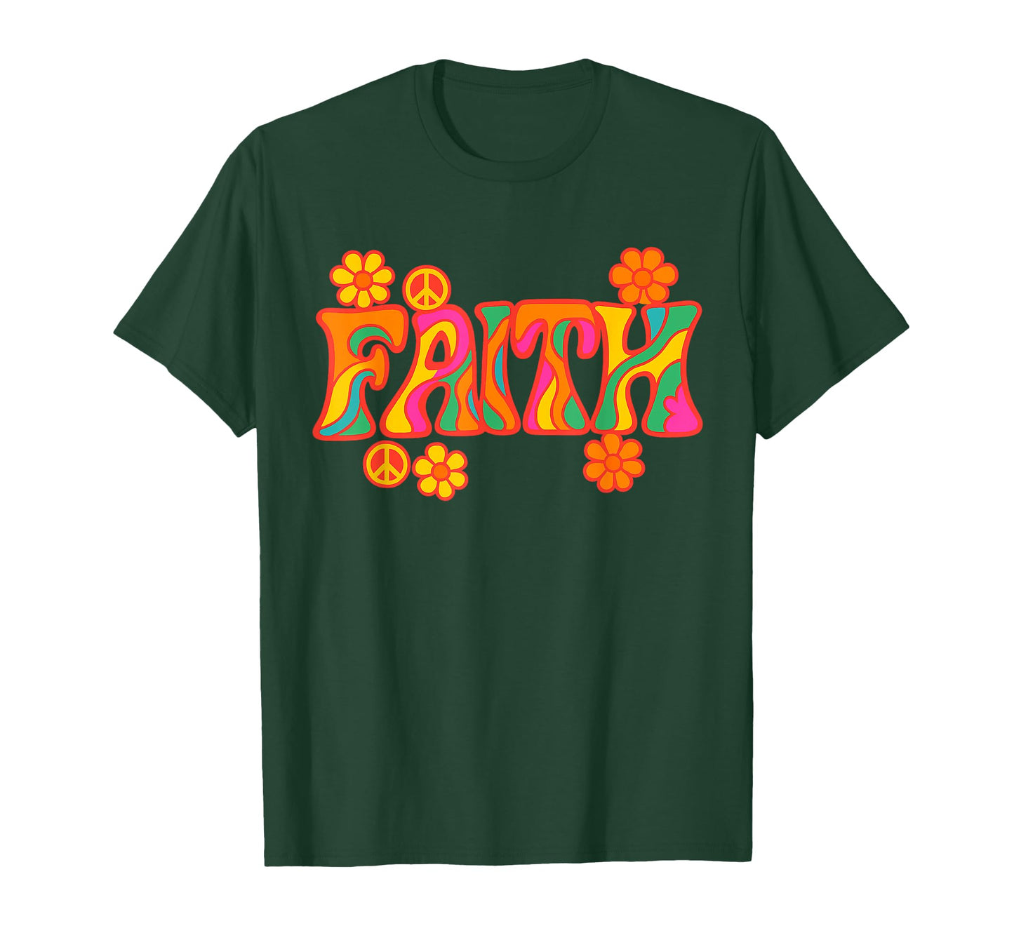 Hippy Faith Retro Psychedelic Design | Spiritual Peace T-Shirt