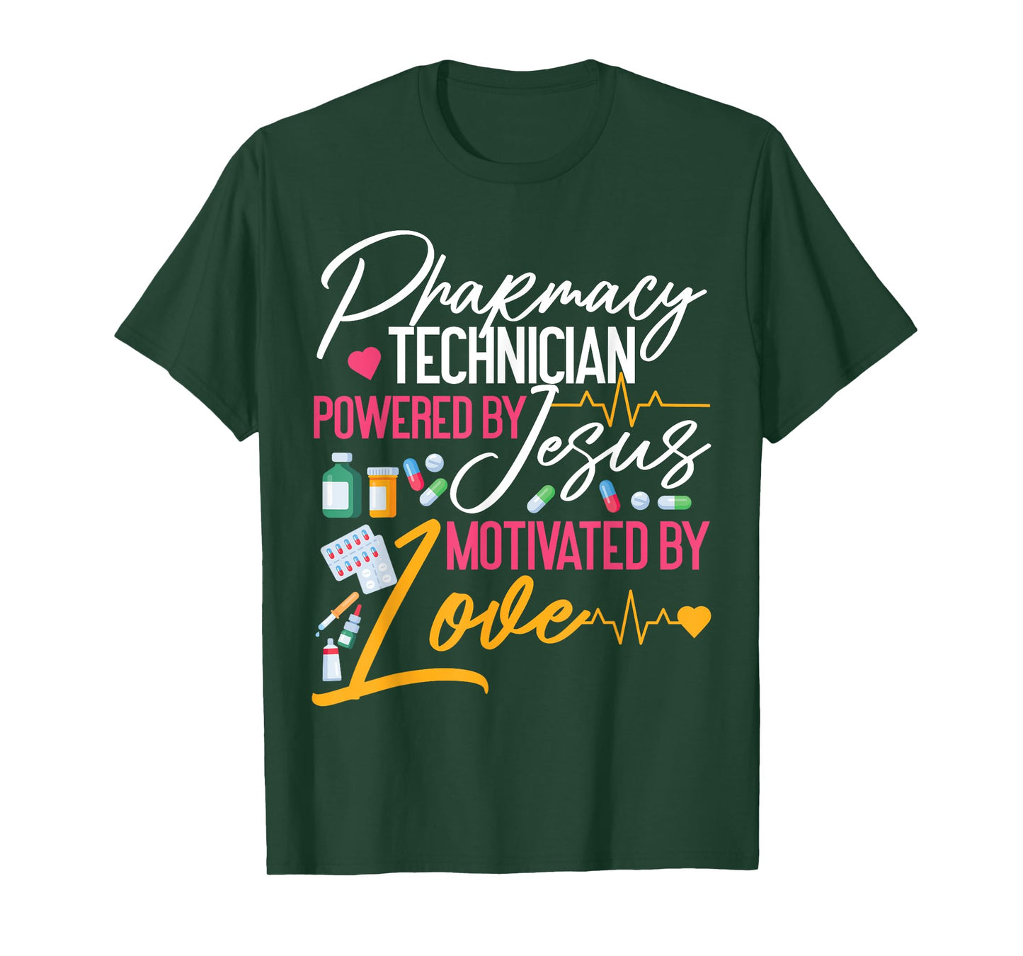Pharmacy Tech Technician Pharmacist Student Jesus Faith T-Shirt