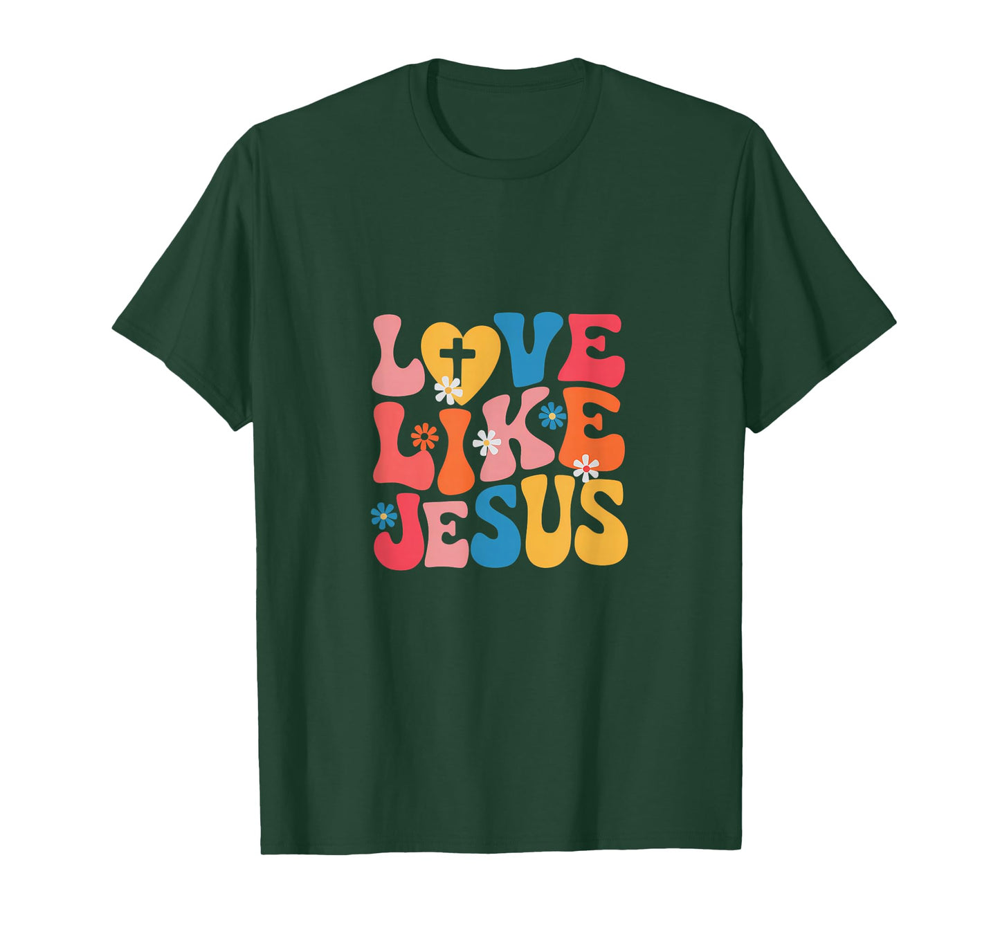 Love Like Jesus Colorful Retro Style T-Shirt