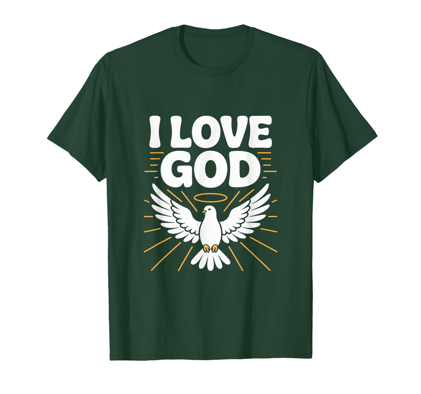 I Love God Dove Symbol Spiritual Faith Message T-Shirt