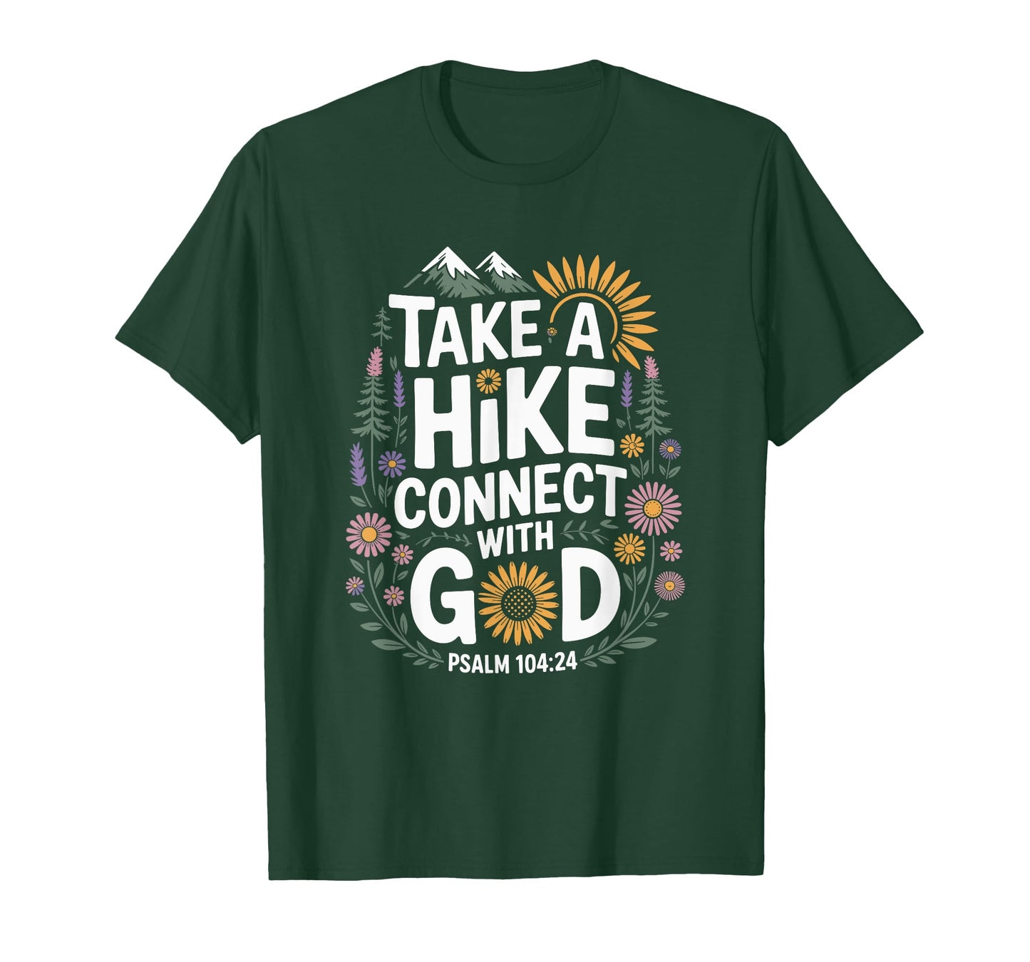Walk Love Faith Christian Hiking Outdoor Scripture Design T-Shirt