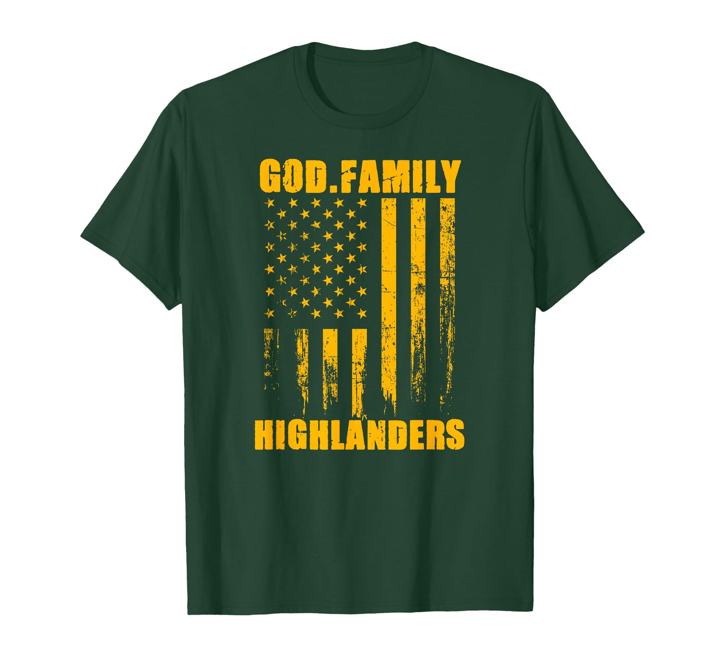 Glenvar Highlanders God. Family. Vintage USA Flag T-Shirt