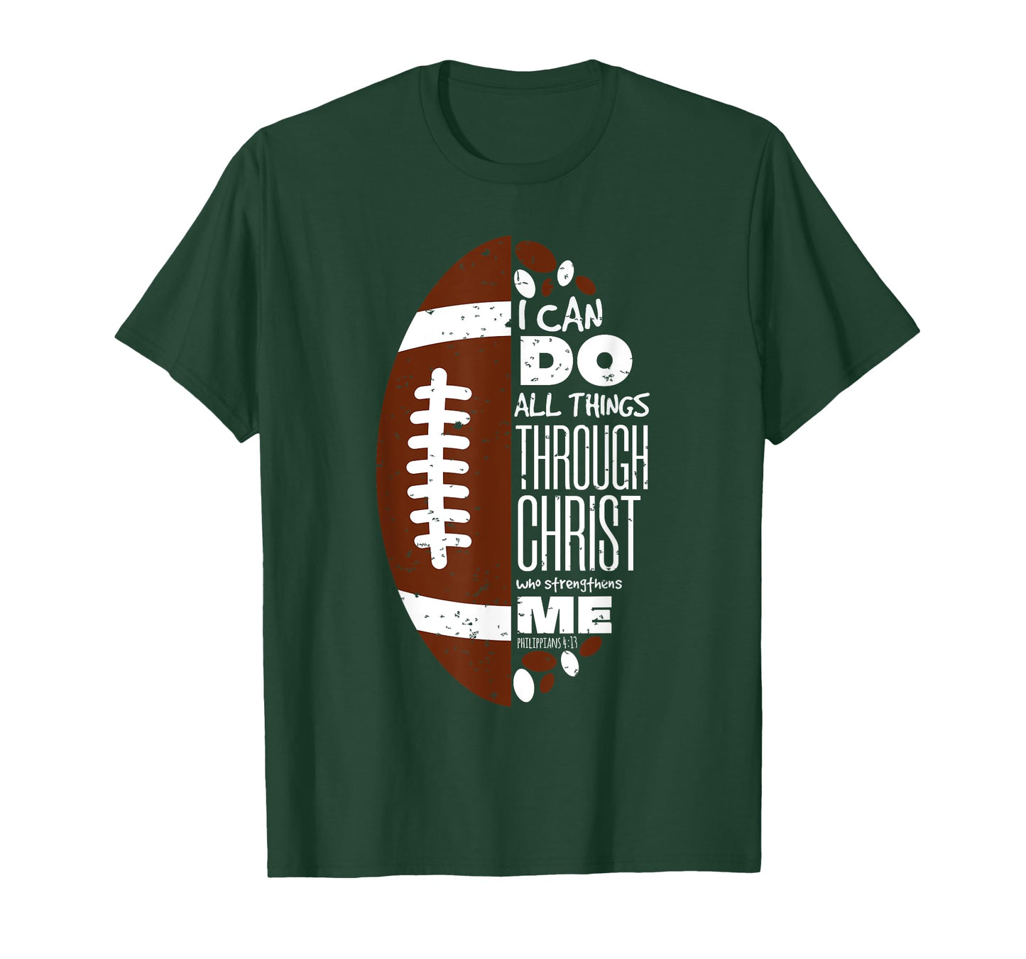 Philippians 4:13 Christian Football Funny Bible Verse Gift T-Shirt