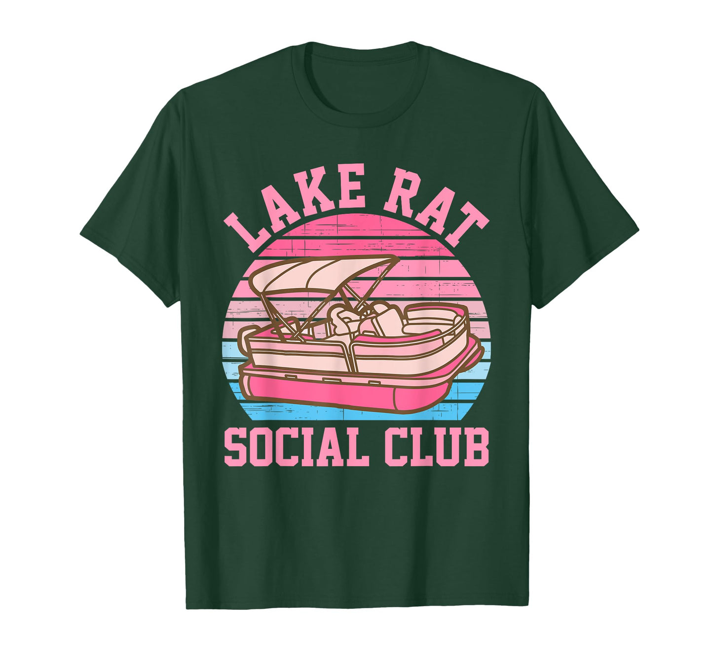 Lake Rat Social Club Boat Vintage Design T-Shirt