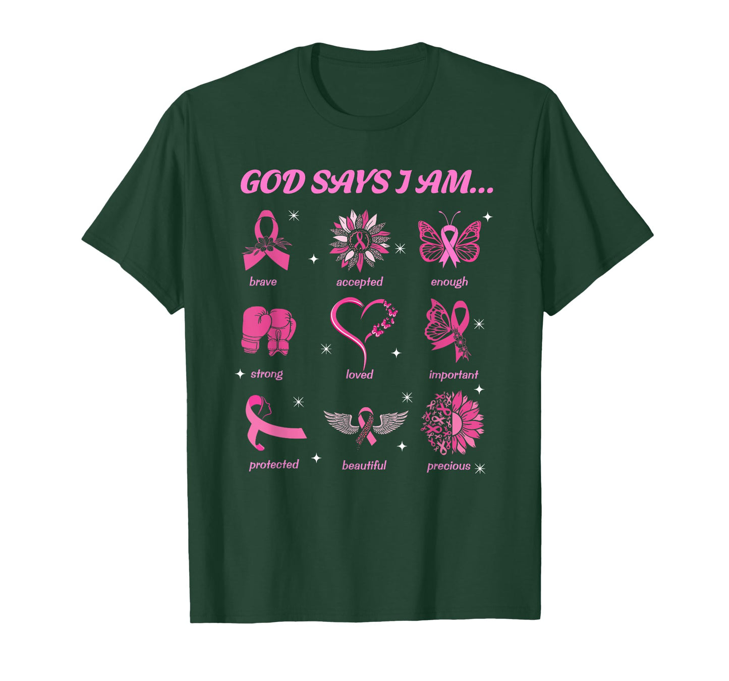 God Says You are Christian Breast Cancer Survivor Religious T-Shirt