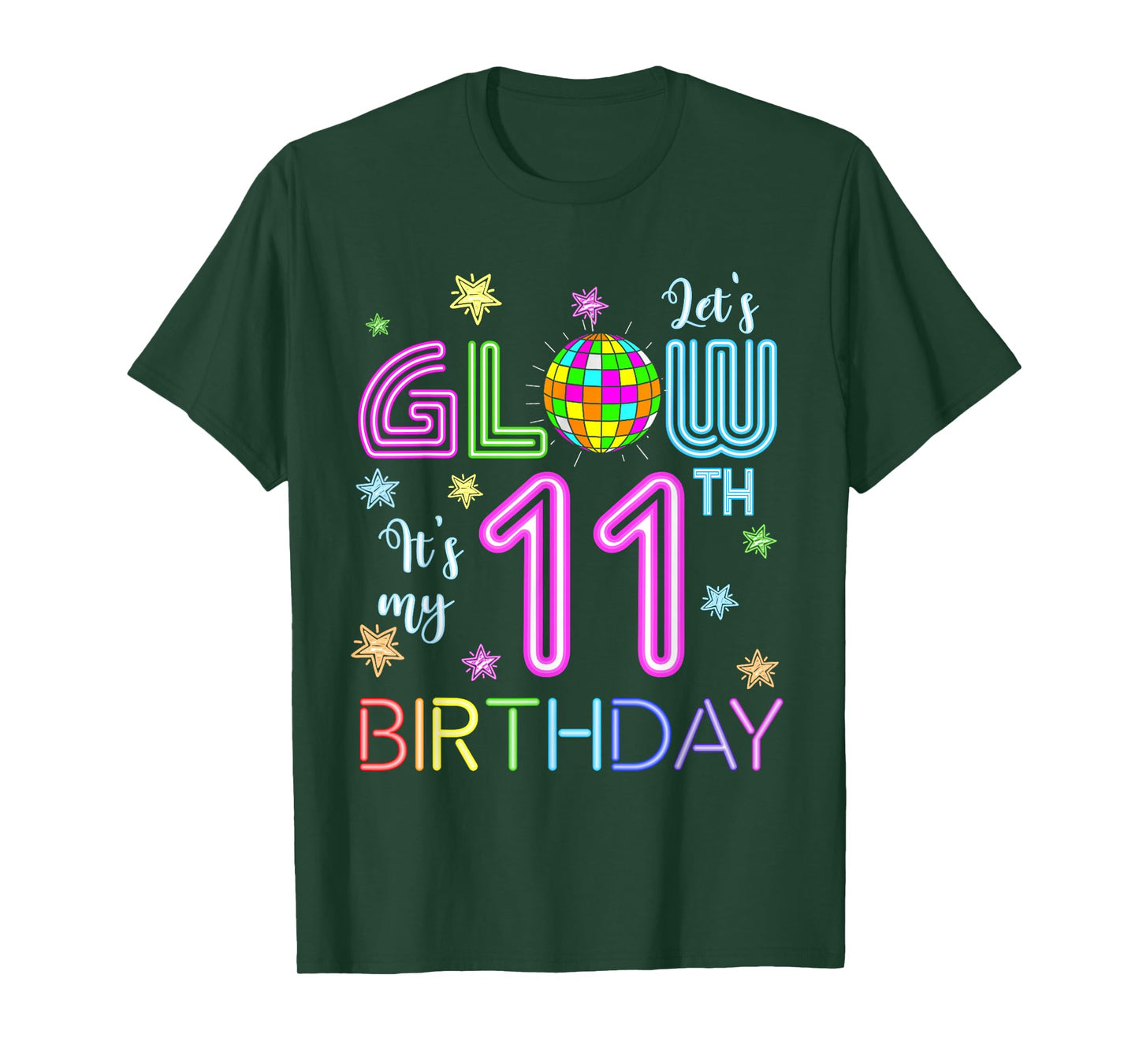 Lets Crazy It's My 11vth Birthday Glowing 80s 12 Year Old T-Shirt