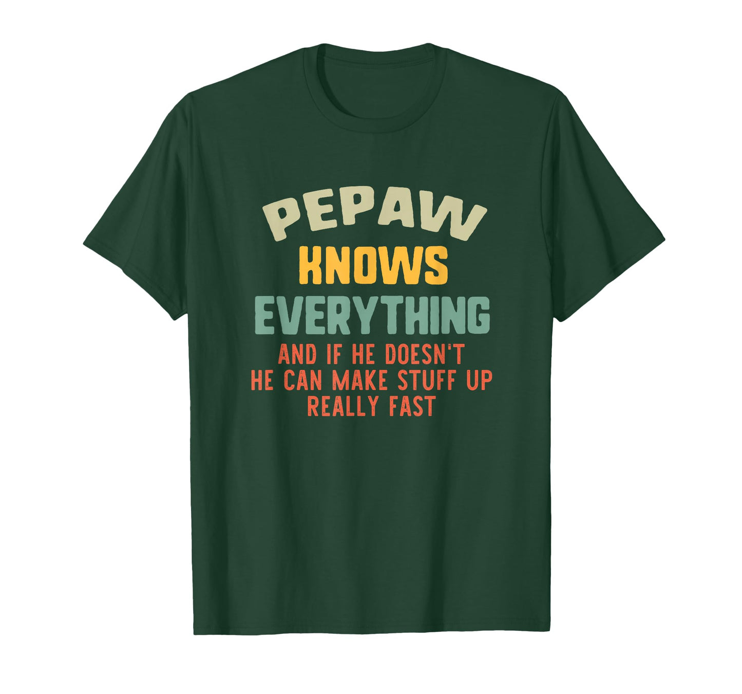 Pepaw Knows Everything Vintage Grandpa Funny T-Shirt