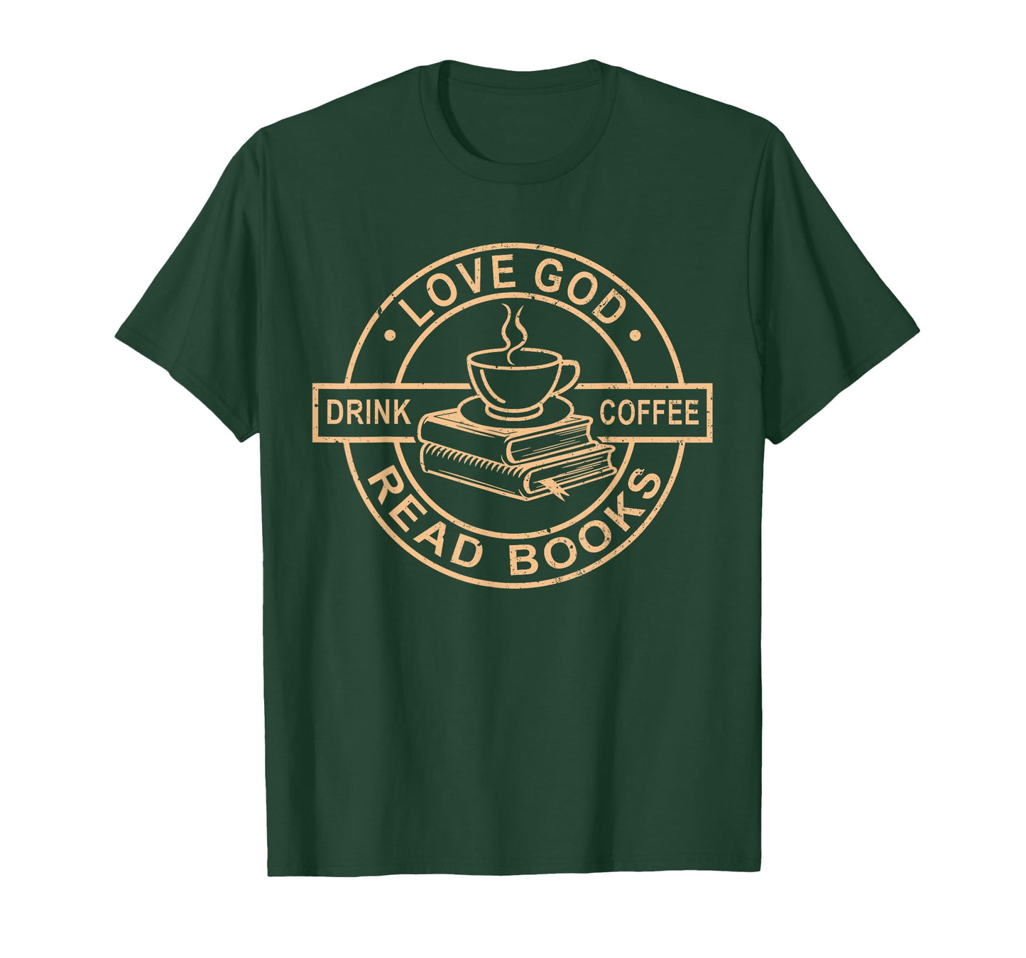 Love God Drink Coffee Read Books Christian Reading T-Shirt