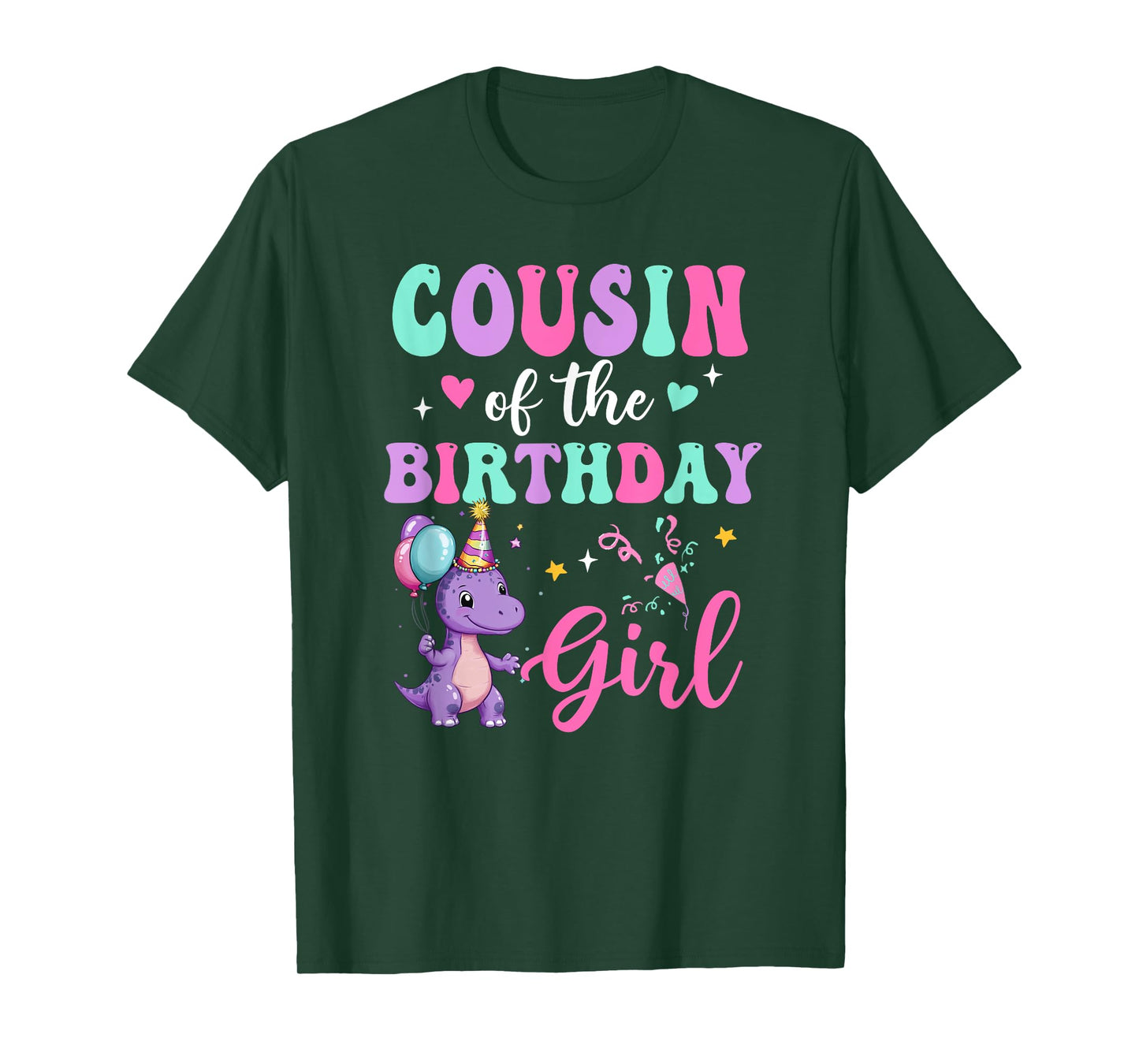 Cousin Of The Birthday For Girl Dinosaur T-Rex Party Family T-Shirt