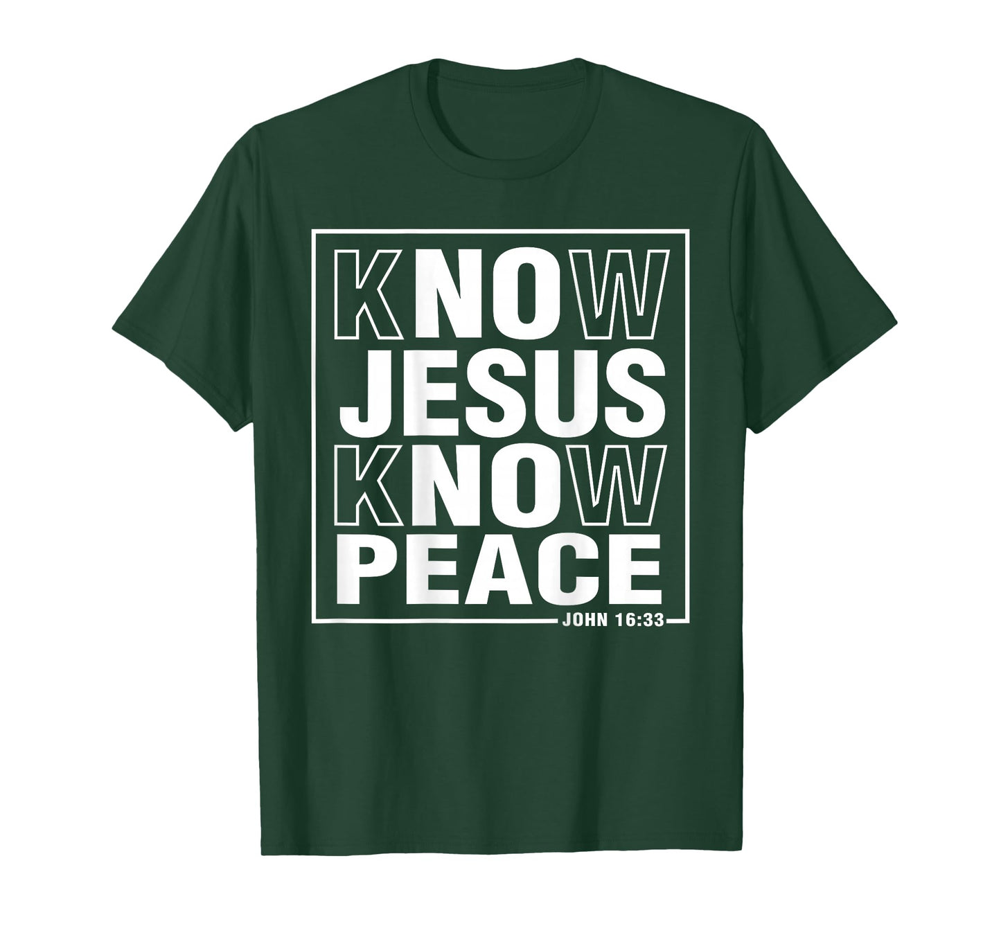 Know Jesus Know Peace John Bible Verse Christian Faith T-Shirt