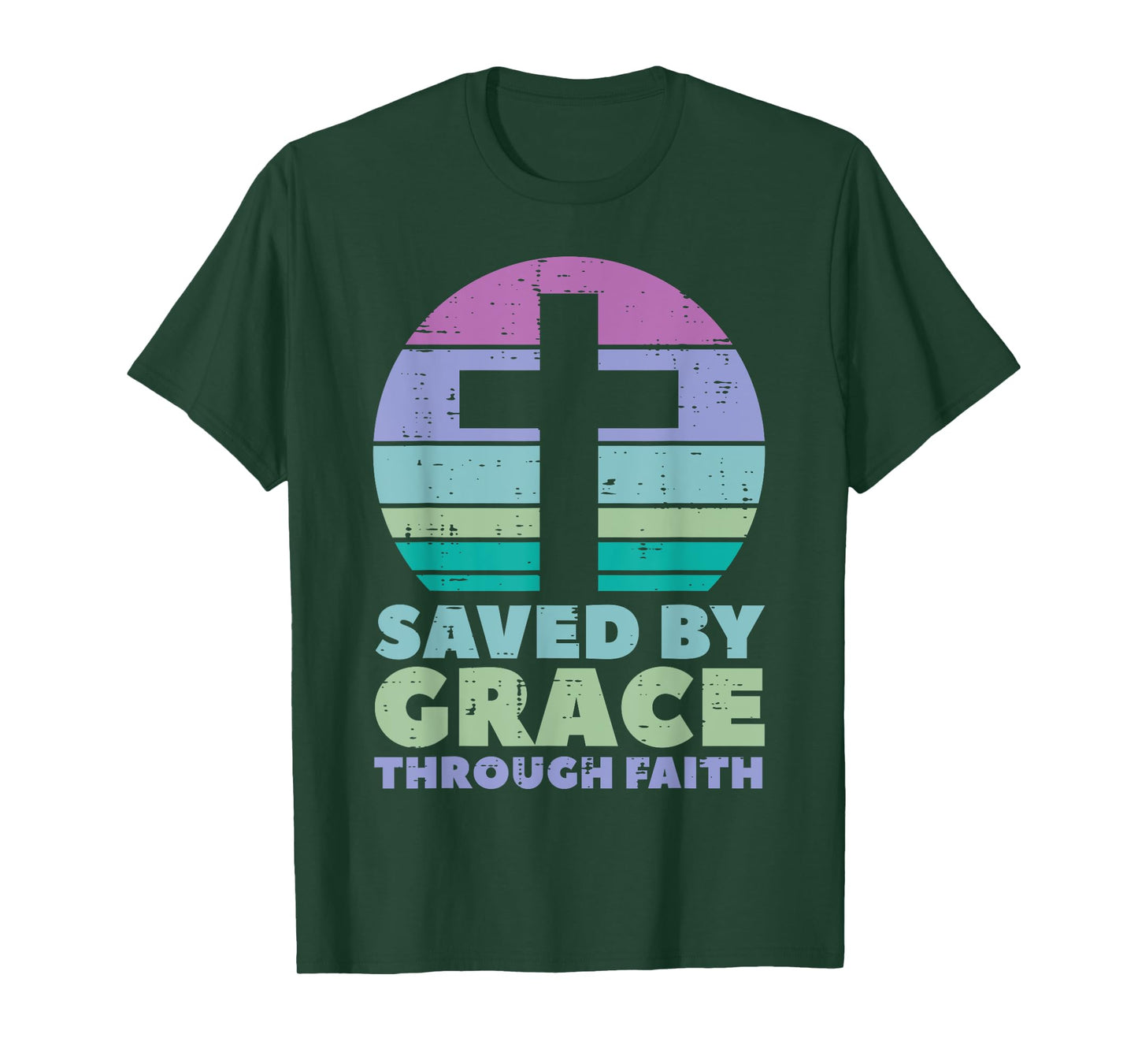 Cross Saved By Grace God Jesus Christian Men Women Kids T-Shirt